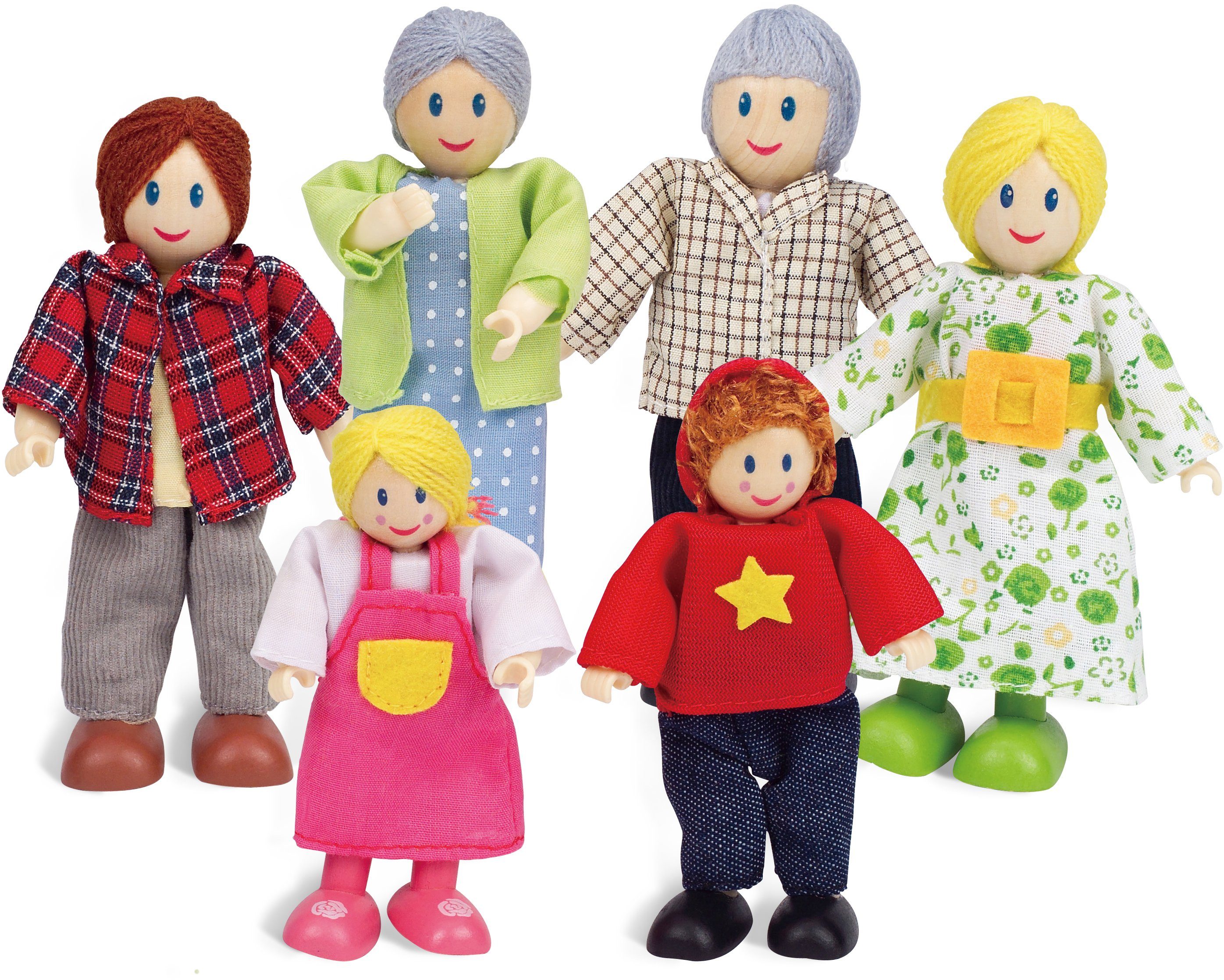 Hape Stoffpuppe Puppenfamilie (Set, 6-tlg) günstig online kaufen