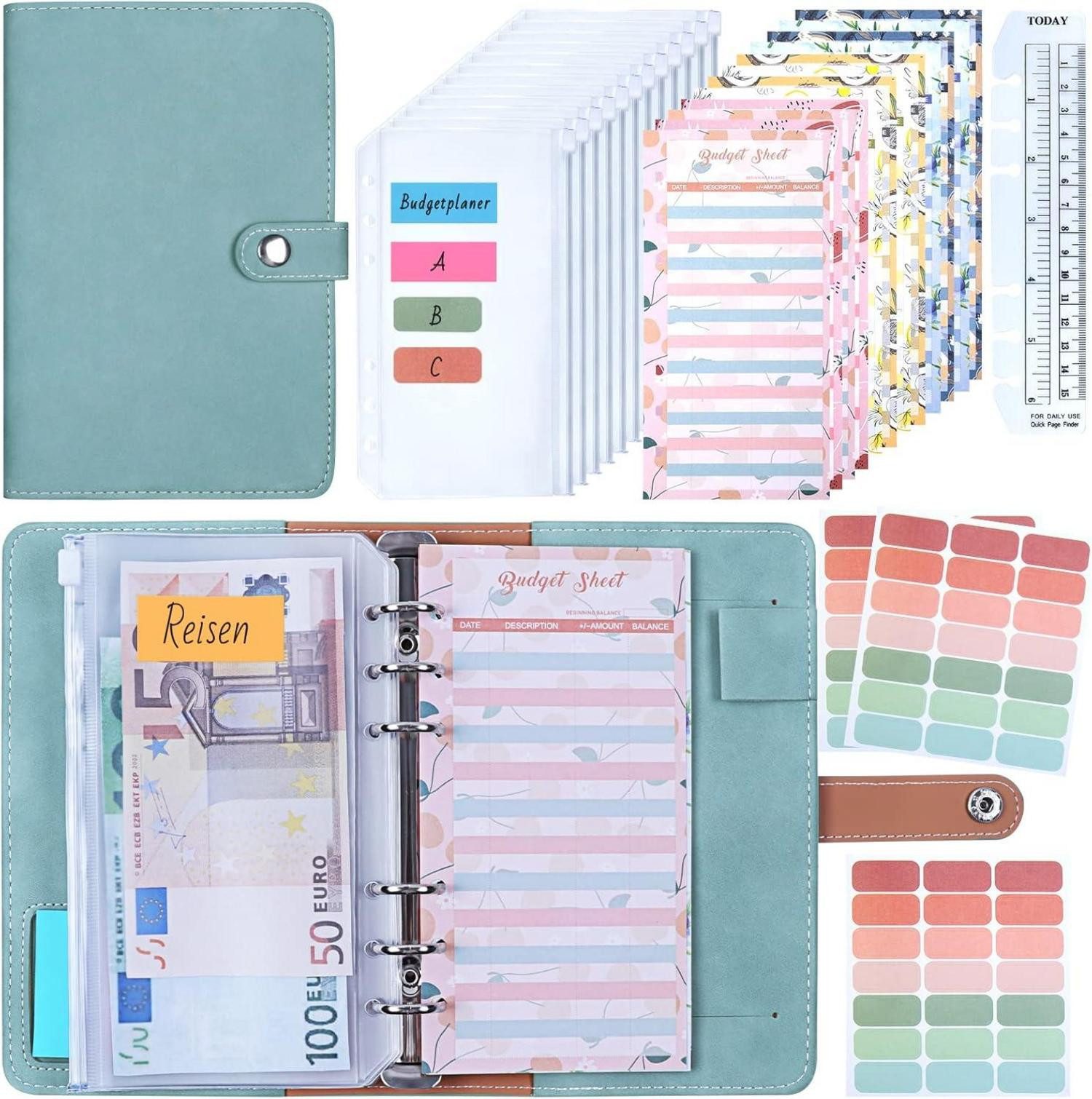 Notizbuch Budget Planner Binder Geldumschläge A6 Sparbuch Organizer Cash