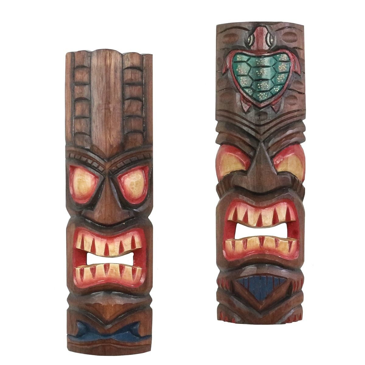 Oriental Galerie Dekofigur 2er Deko Masken Set aus Holz Tiki 50 cm (1 St), günstig online kaufen