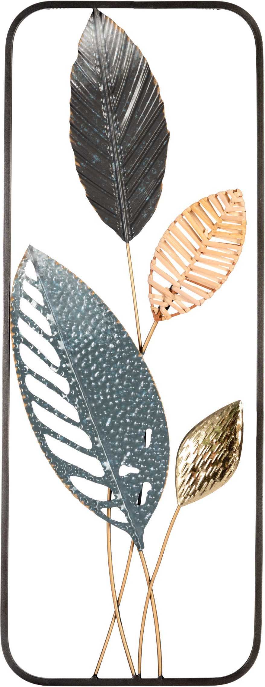 Bönninghoff Metallbild BLÄTTER 29x74 cm – Deko modern