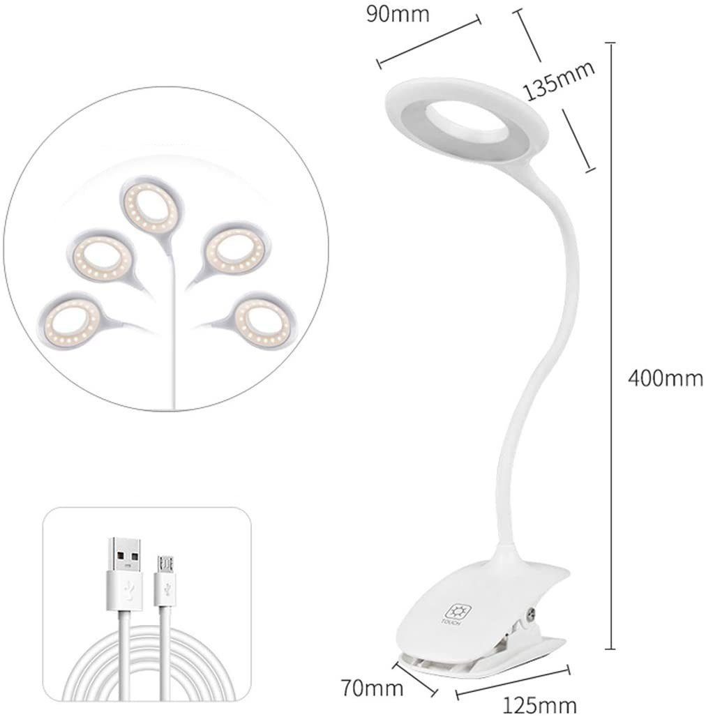 LED Leselampe Leselampen 16 Buchlampe blau LEDs, Leselampe Leselampe mit LED AUKUU Klemme, 3