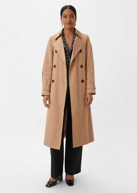 Comma Langmantel Trenchcoat mit Bindegürtel Zierknopf