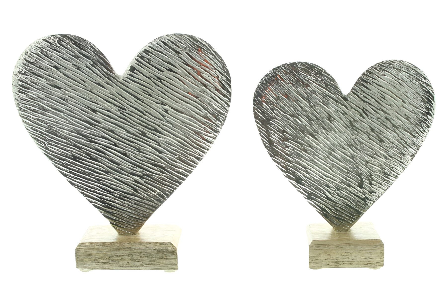 Dekofigur Herz "Silber" aus Aluminiumguss mit Antik Finish, Skulptur, Dekoherz