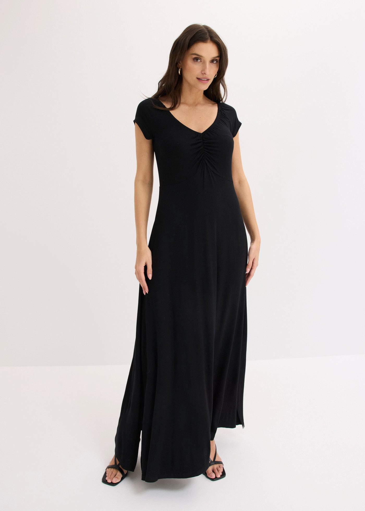 bonprix Maxikleid für modernen Look, aus Viskose und Elasthan, lockere Passform