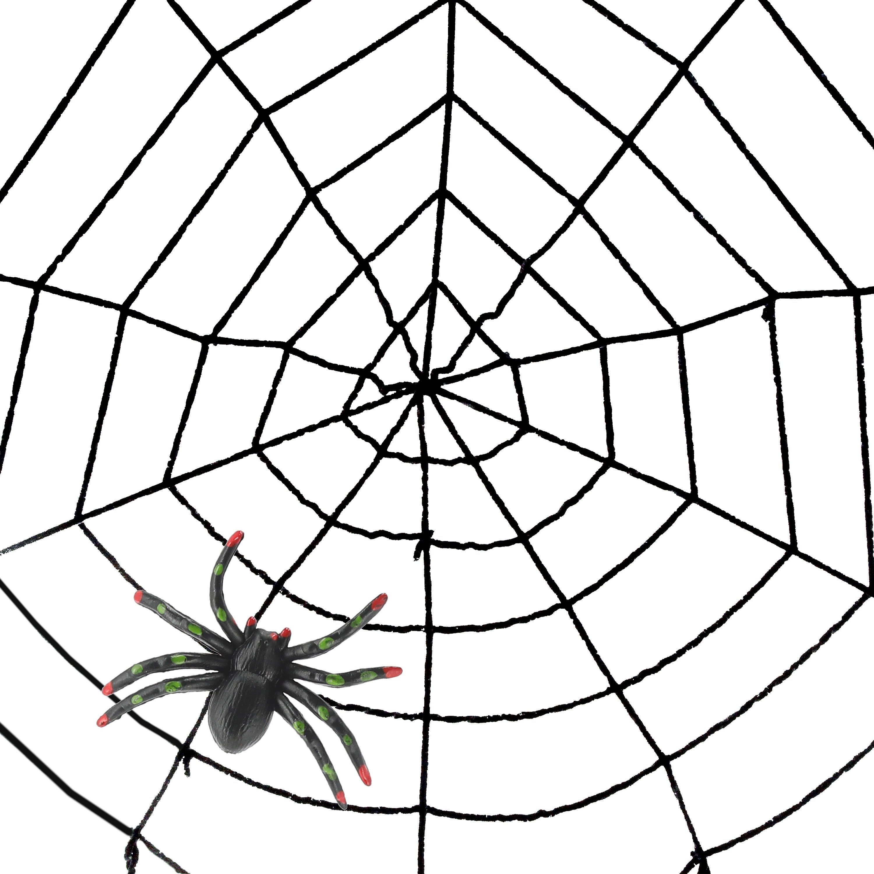 Dekofigur 150x150x2cm CEPEWA Spinne Party Spinnennetz Halloween Nylon-Netz