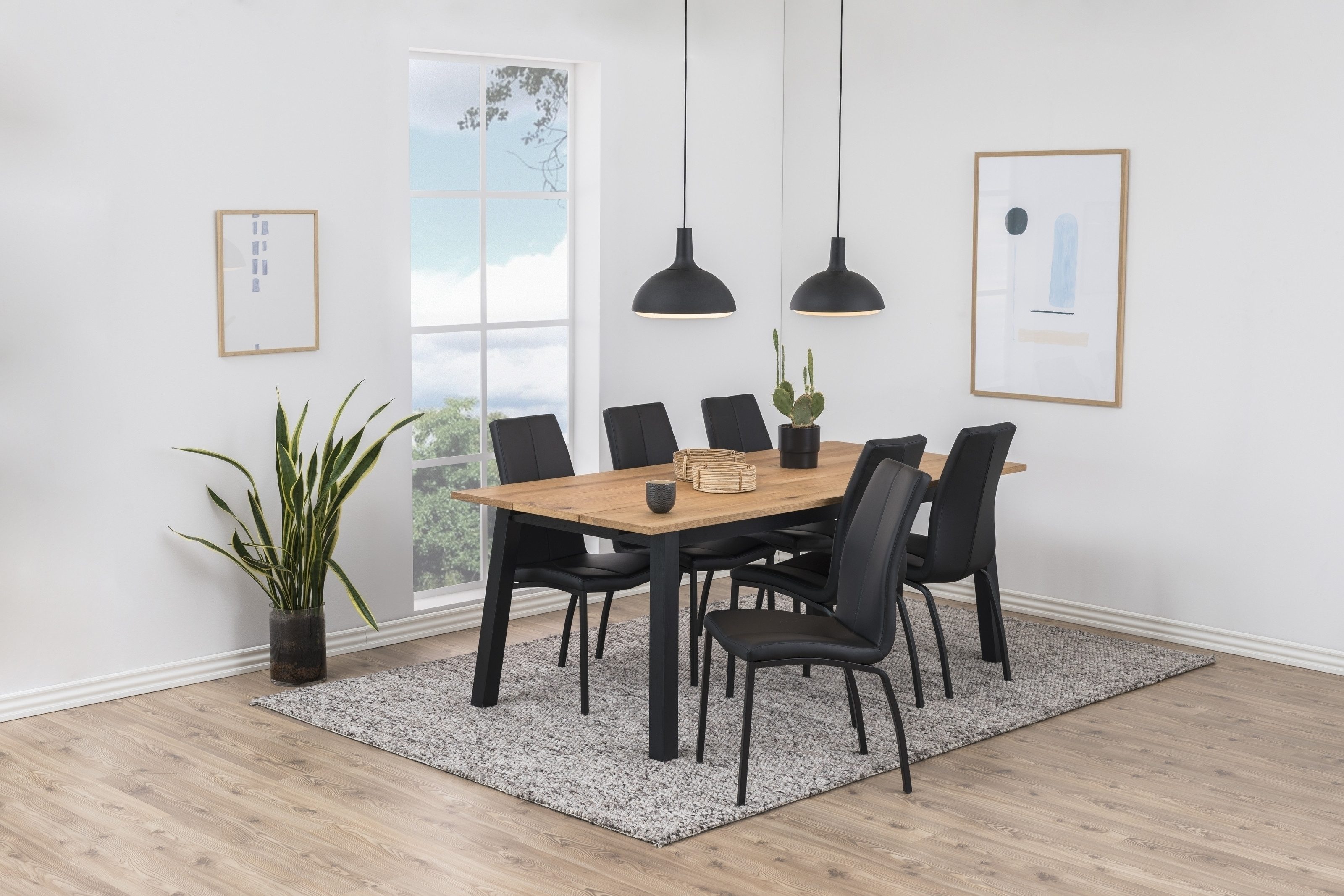 Esszimmerstuhl (4er-Set) in schwarz - 43,5x95x57 (BxHxT)