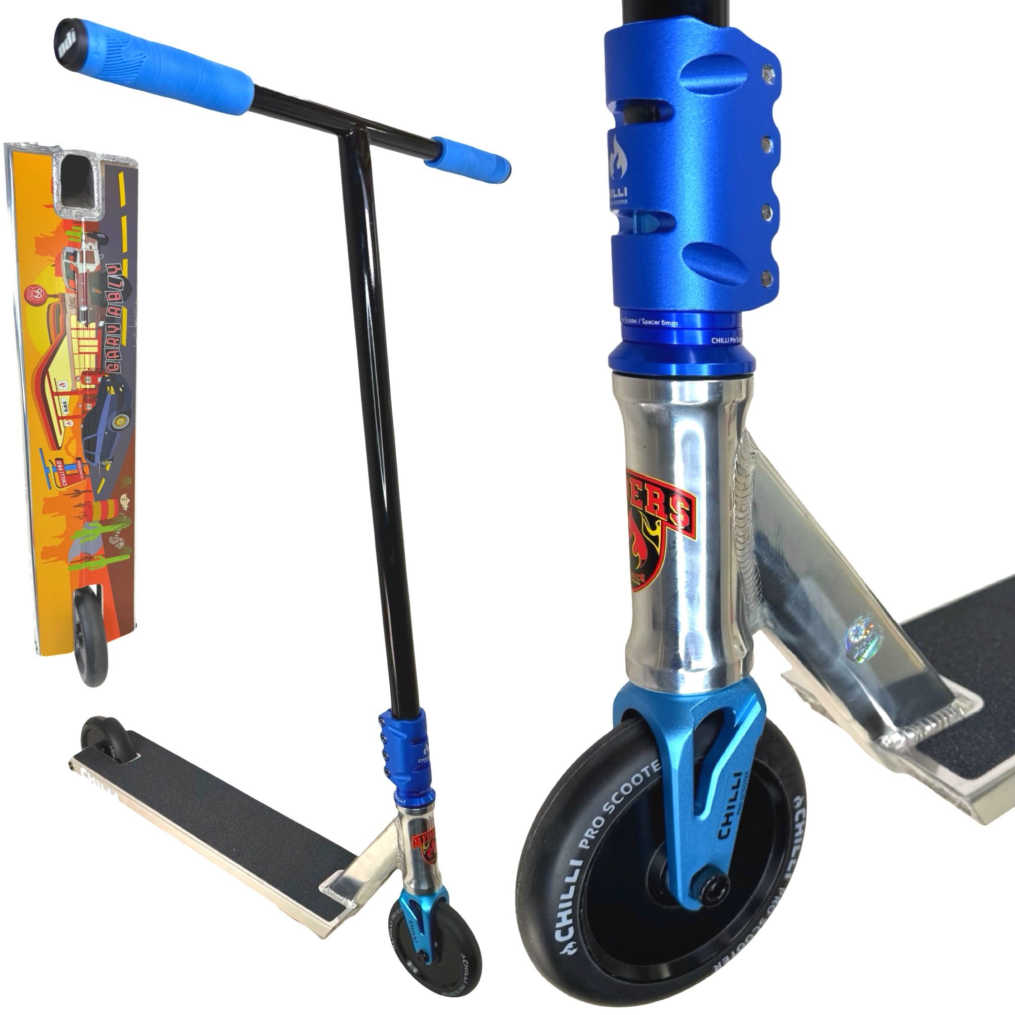 Chilli Pro Scooter Stuntscooter Chilli Pro Sign. Ably Blunt Street Stunt-Scooter 95cm Silber/Schwarz