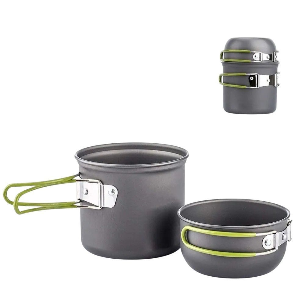 Geschirr-Set Camping-Kochgeschirr Set leicht Outdoor Topf Pfanne Picknick DE.