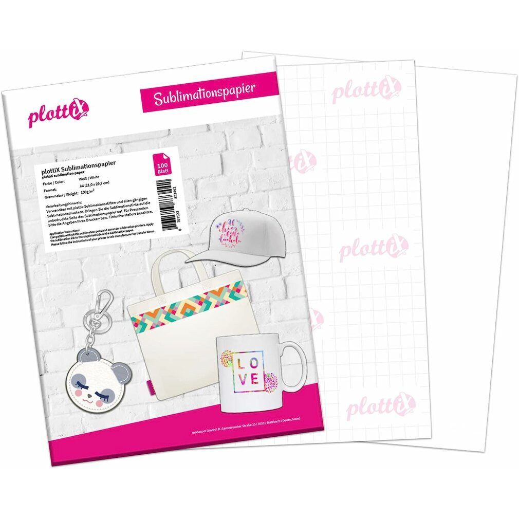 Plottix Geschäftspapier Sublimationspapier weiß, 100 Blatt
