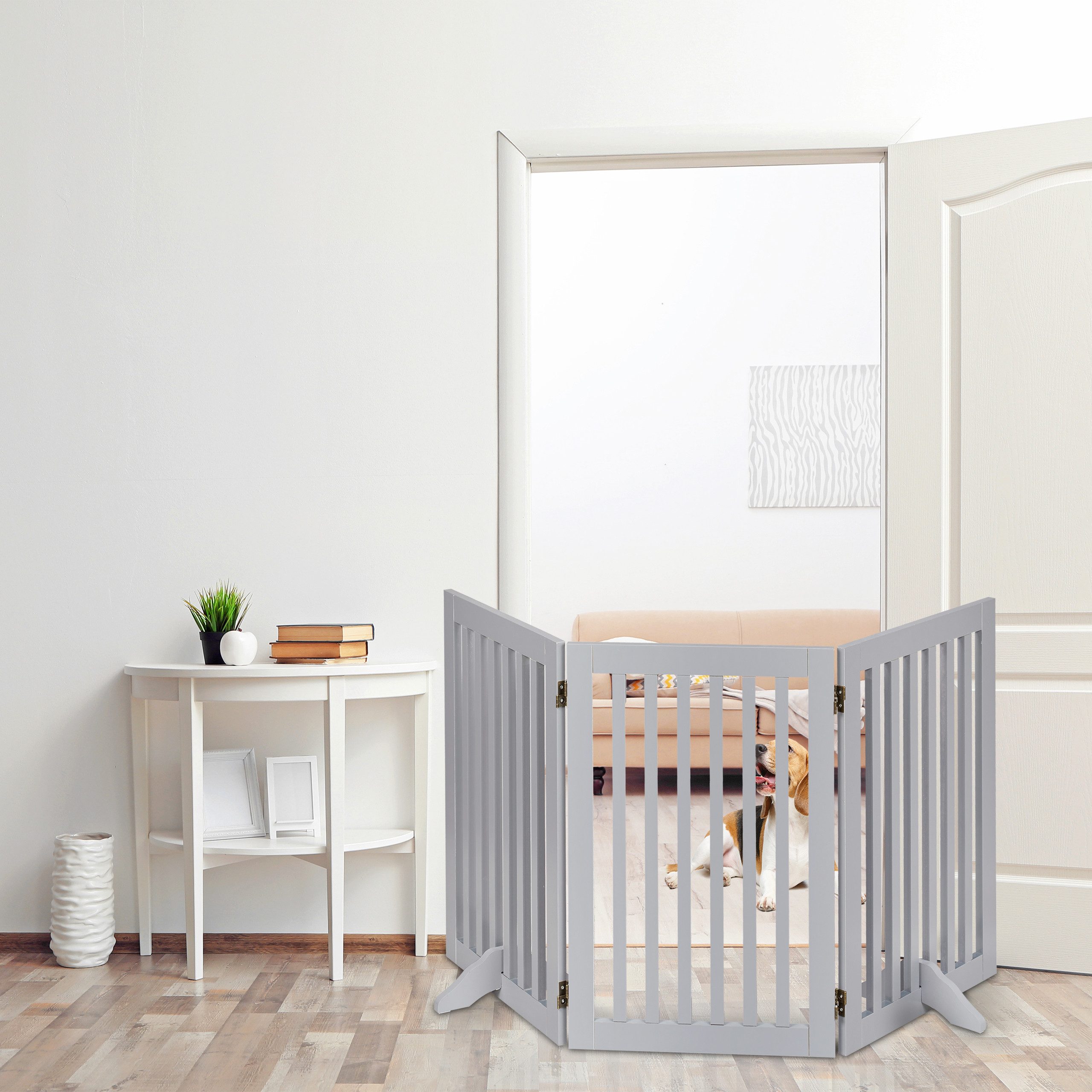 relaxdays Universalschutzgitter Graues Absperrgitter 92 cm, 3 Panel