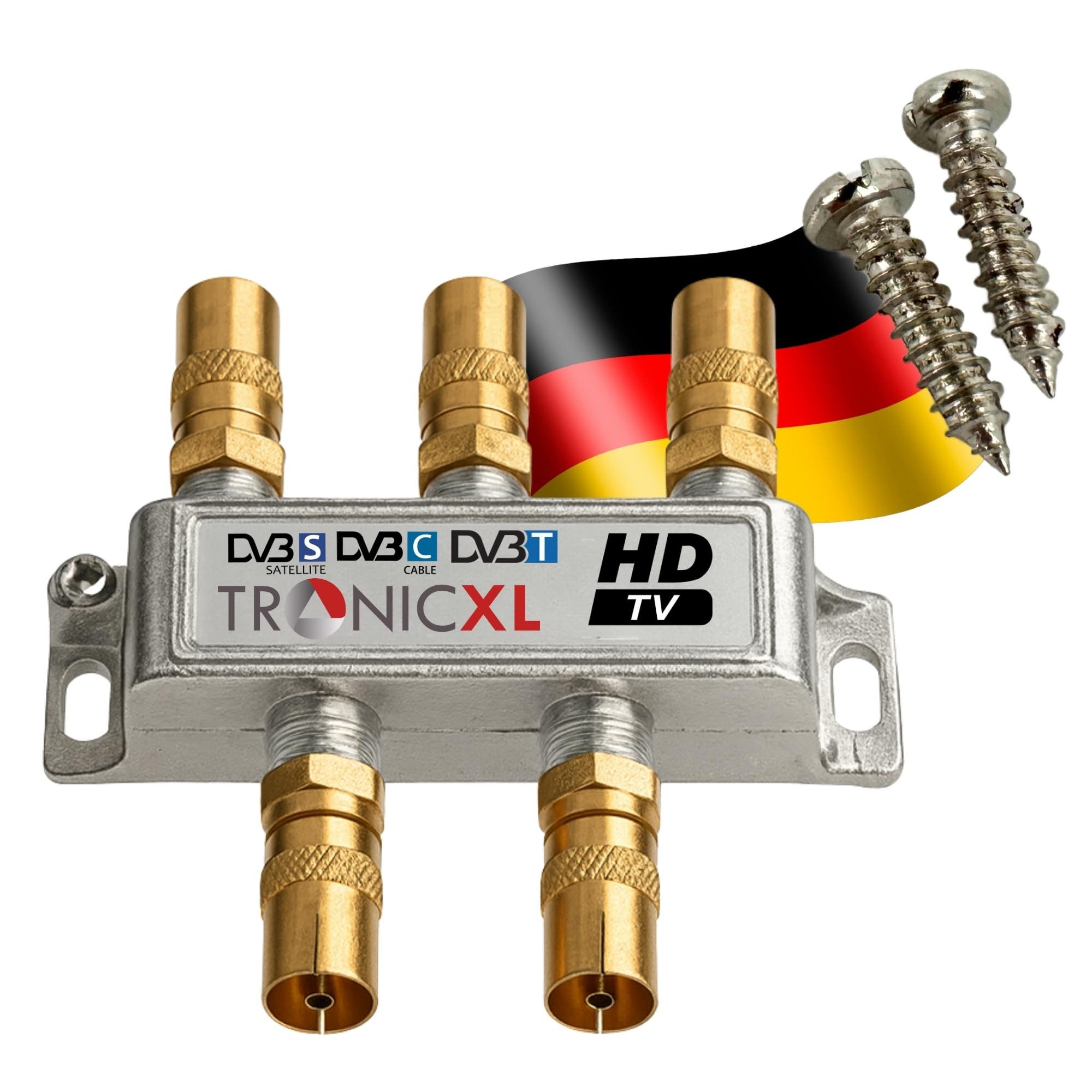 SAT-Verteiler 4fach Koax 3D 4K Verteiler Weiche Sat Splitter für Vodafone Unitymedia