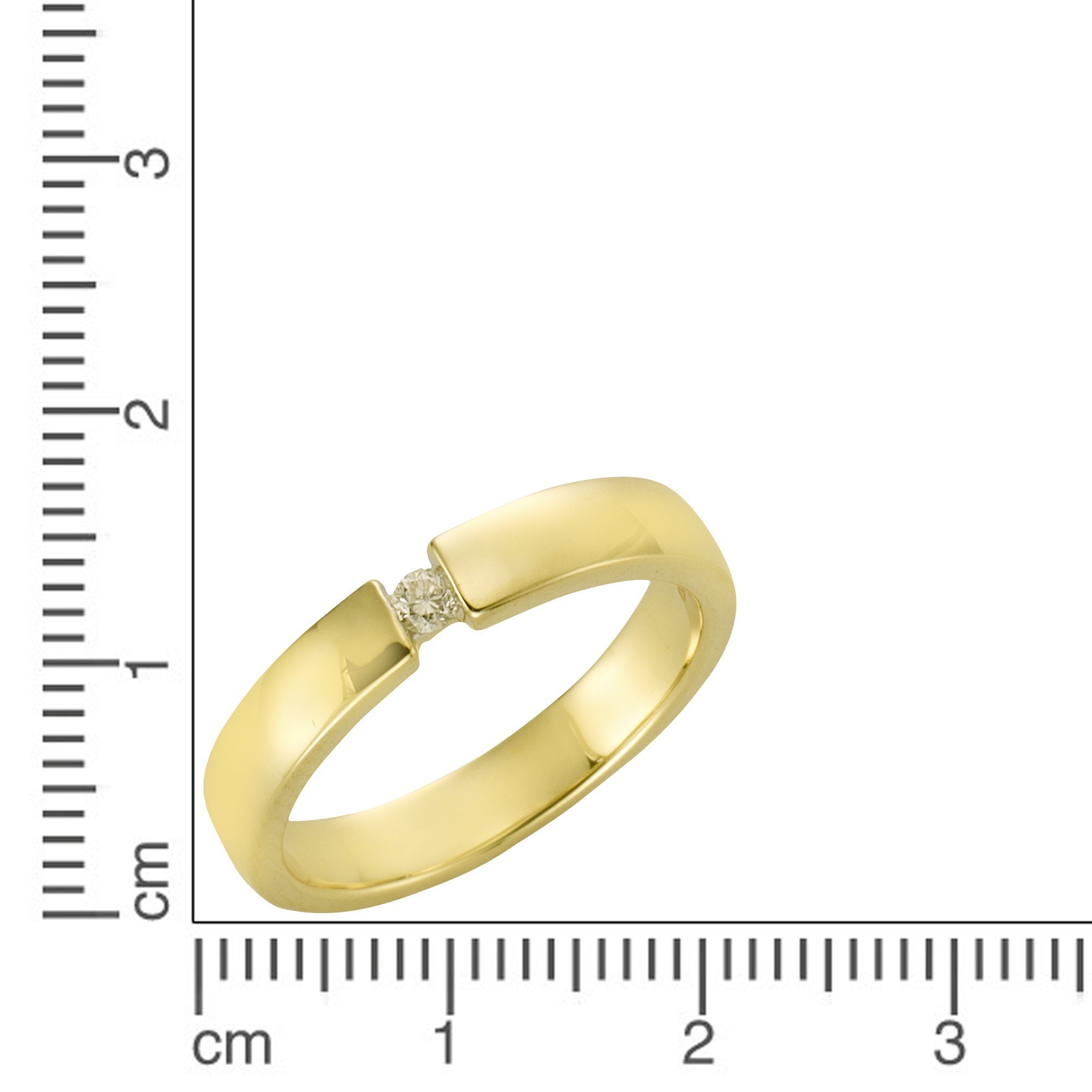 Gold 0,05ct. by Brillant Fingerring 375 K. Ellen Diamonds