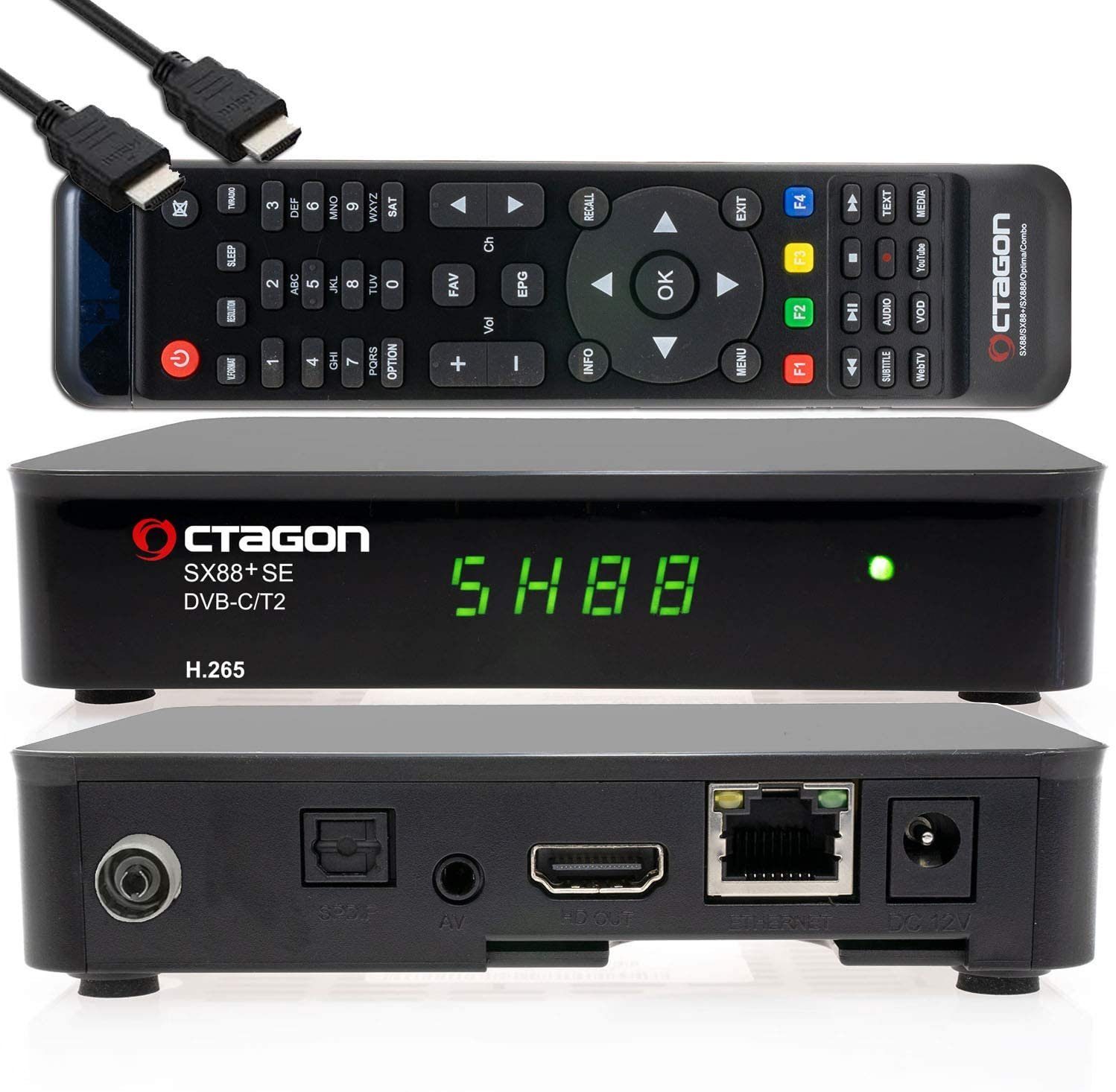 OCTAGON SX88+ SE Kabel-Receiver H.265 IPTV Box + Smart C/T2 HD Mini Hybrid-Receiver