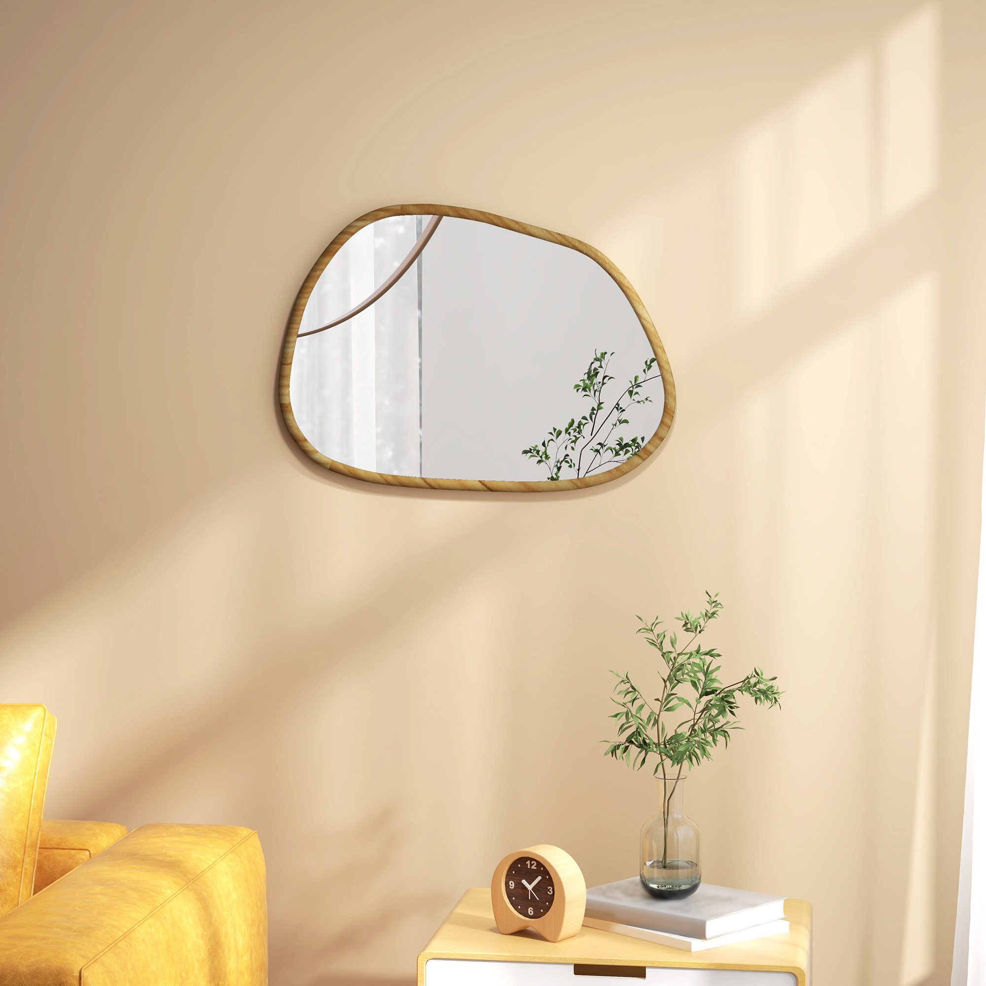 HOMCOM Wandspiegel Asymmetrisch, 70 x 50 günstig online kaufen