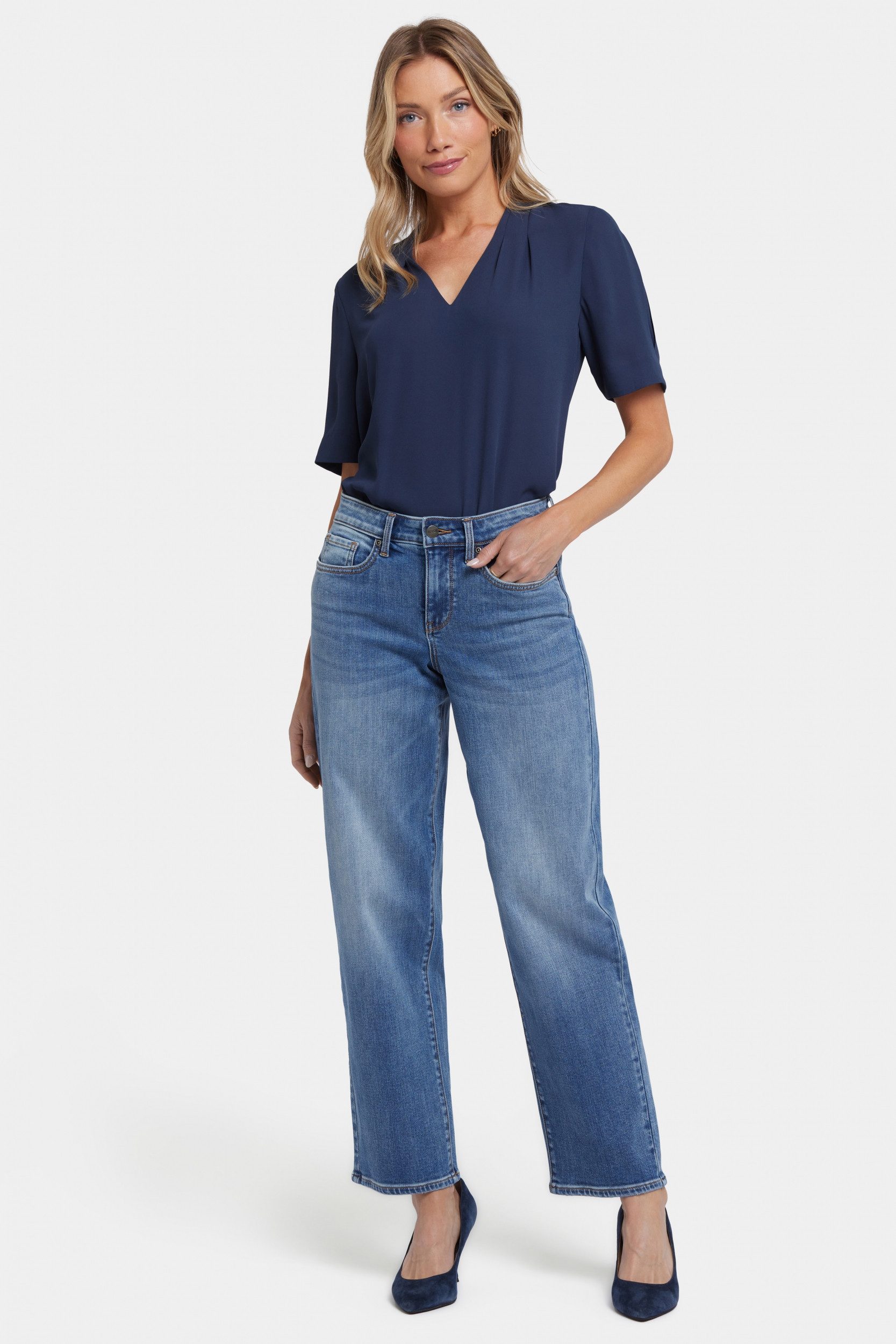 NYDJ Weite Jeans Jemma Barrel Jeans mit hoher Taille