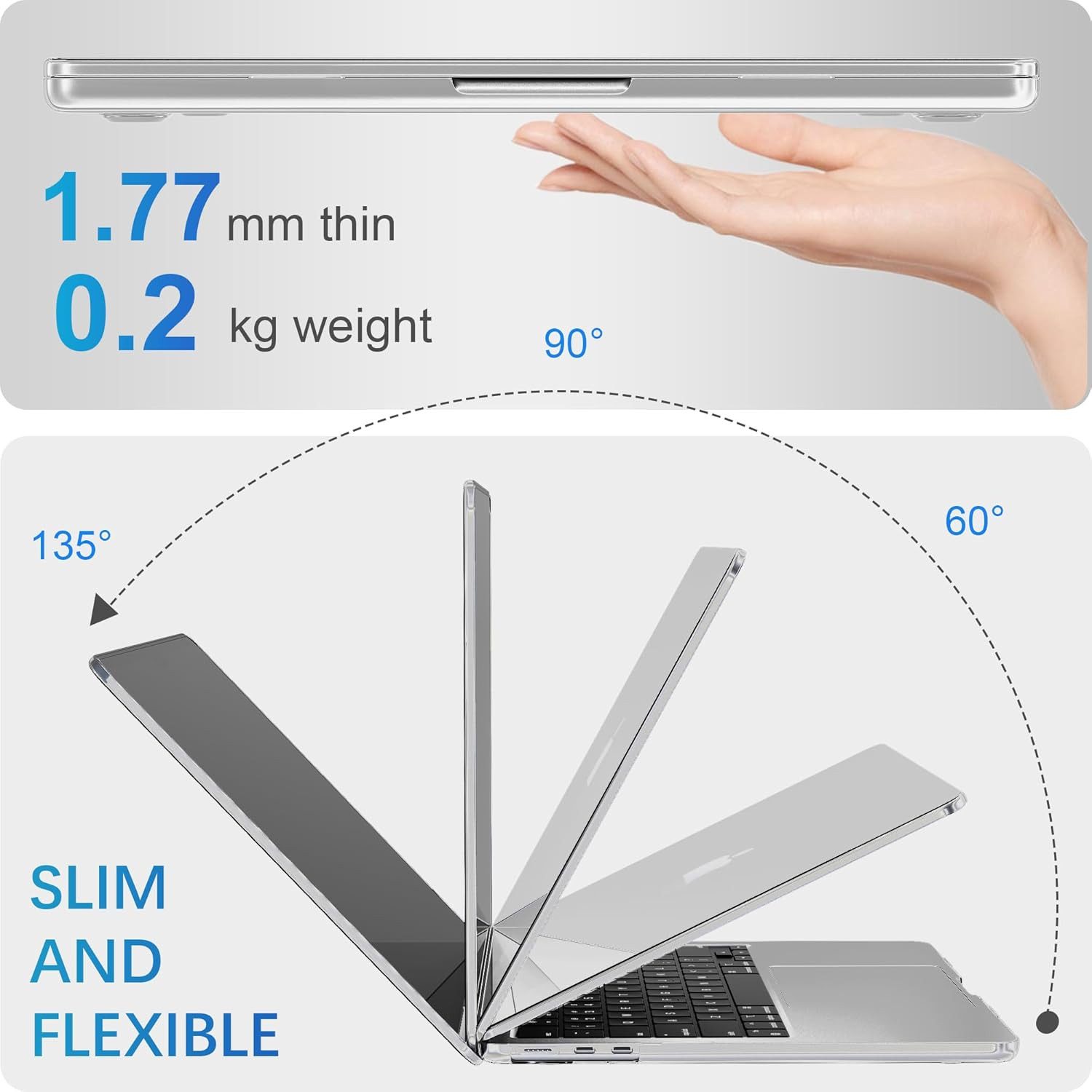CLM-Tech Laptop-Hülle für 15 Zoll, MacBook Air M5 M4 A3448 A3241 M3 A3114 M2 A2941, 2025 2024 2023 – Bild 3 von 5