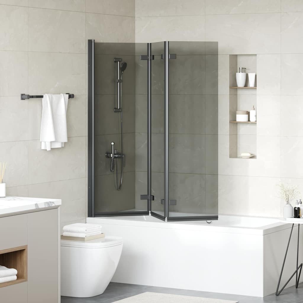 vidaXL Duschwand Faltbare Duschkabine Schwarz 130 x 138 cm, (1 tlg)