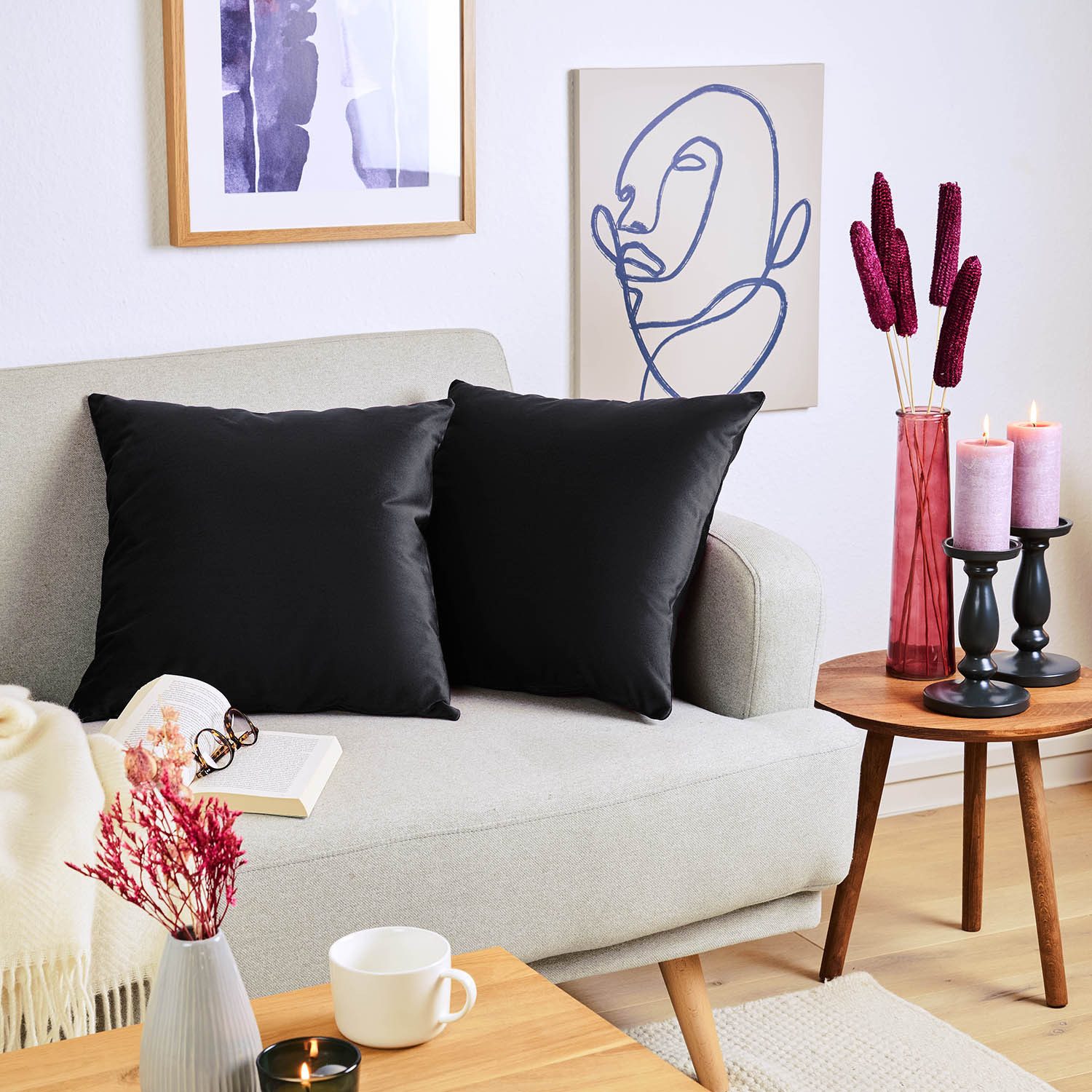 Blumtal Kissenbezug 2er Set - dekorativer Samt Kissenbezug mit verstecktem günstig online kaufen