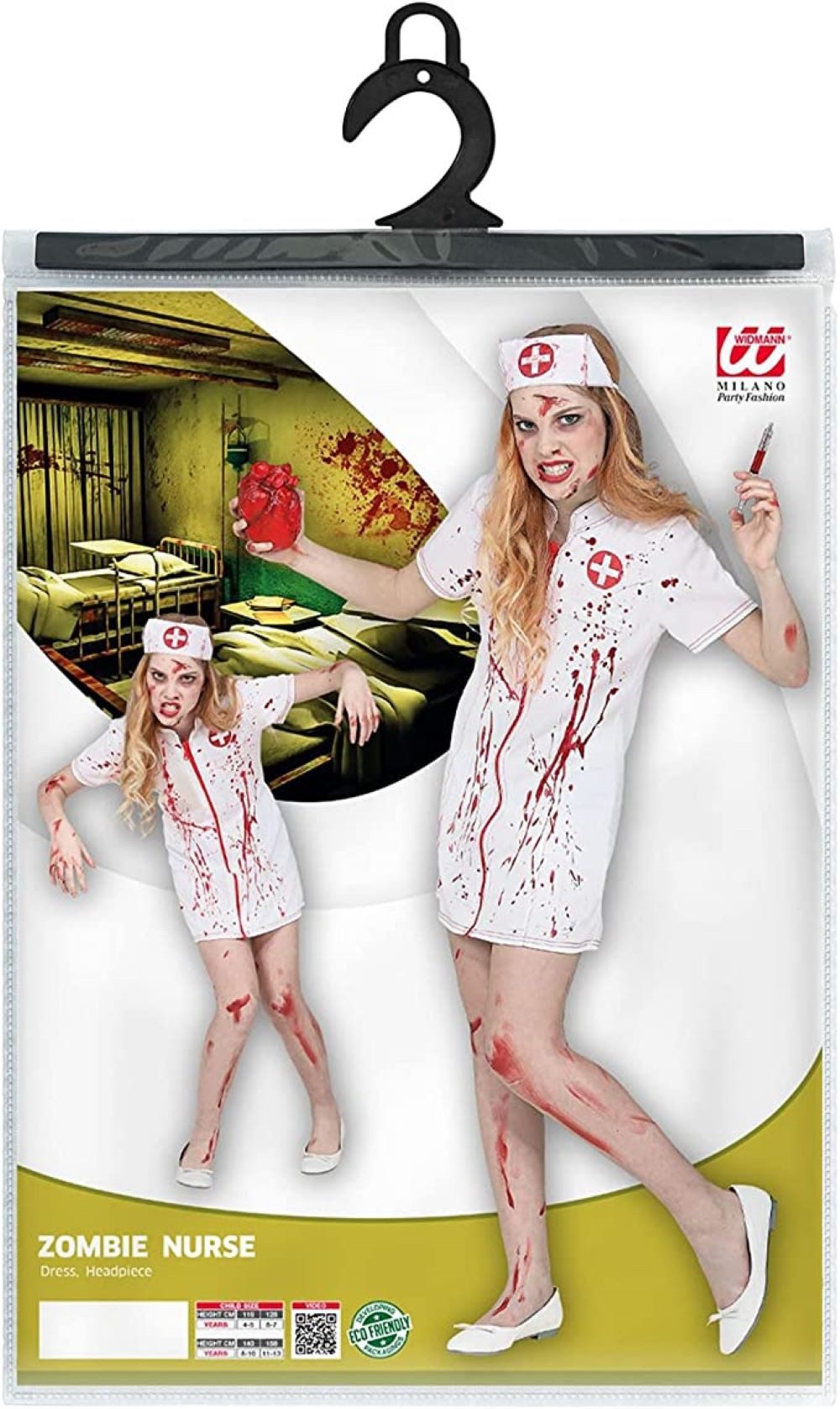 Widmann S.r.l. Hexen-Kostüm Kostüm Zombie Krankenschwester für Mädchen 2-tlg.
