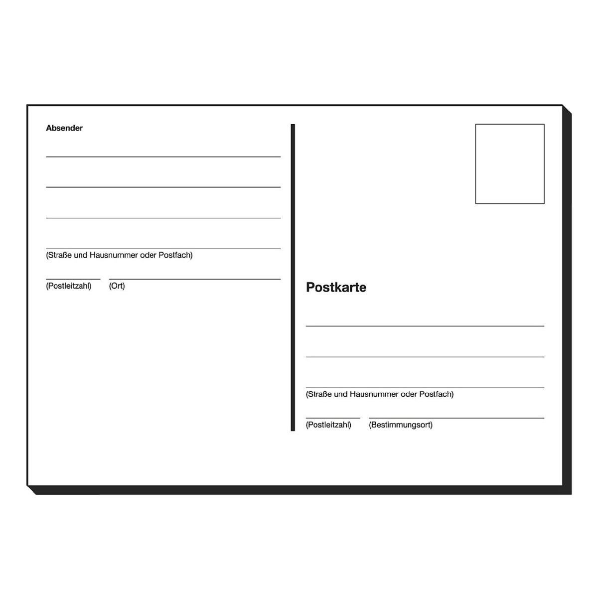 Sigel Postkarte, blanko, 1-fach, im Heft, 10 Postkarten ohne Umschlag