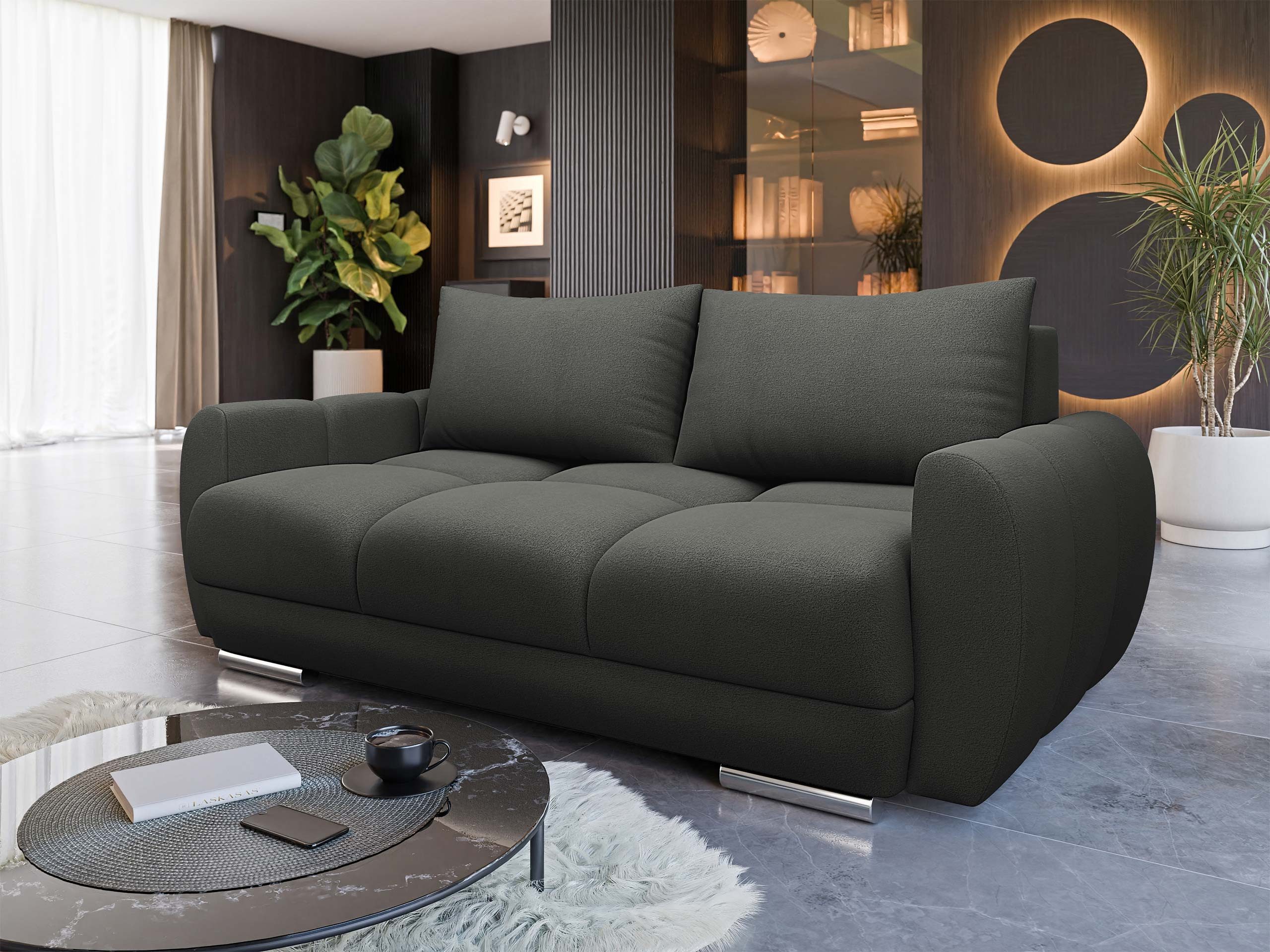 MIRJAN24 Sofa Logo 2, Rückenlehne in Form beweglicher Kissen, 186x97x89 cm