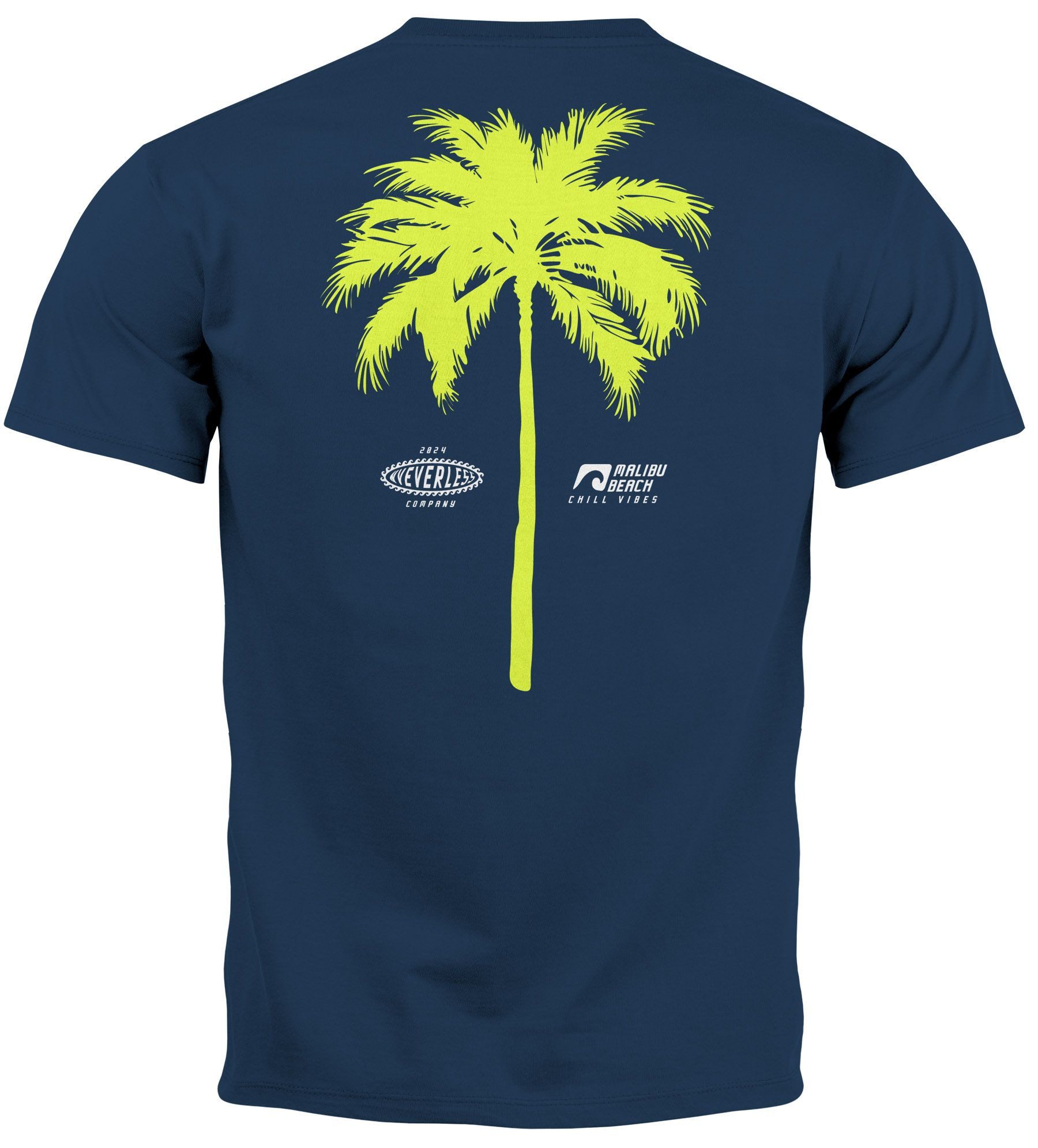 Neverless Print-Shirt Herren T-Shirt mit Palmen-Print Baumwollstoff und Gra günstig online kaufen