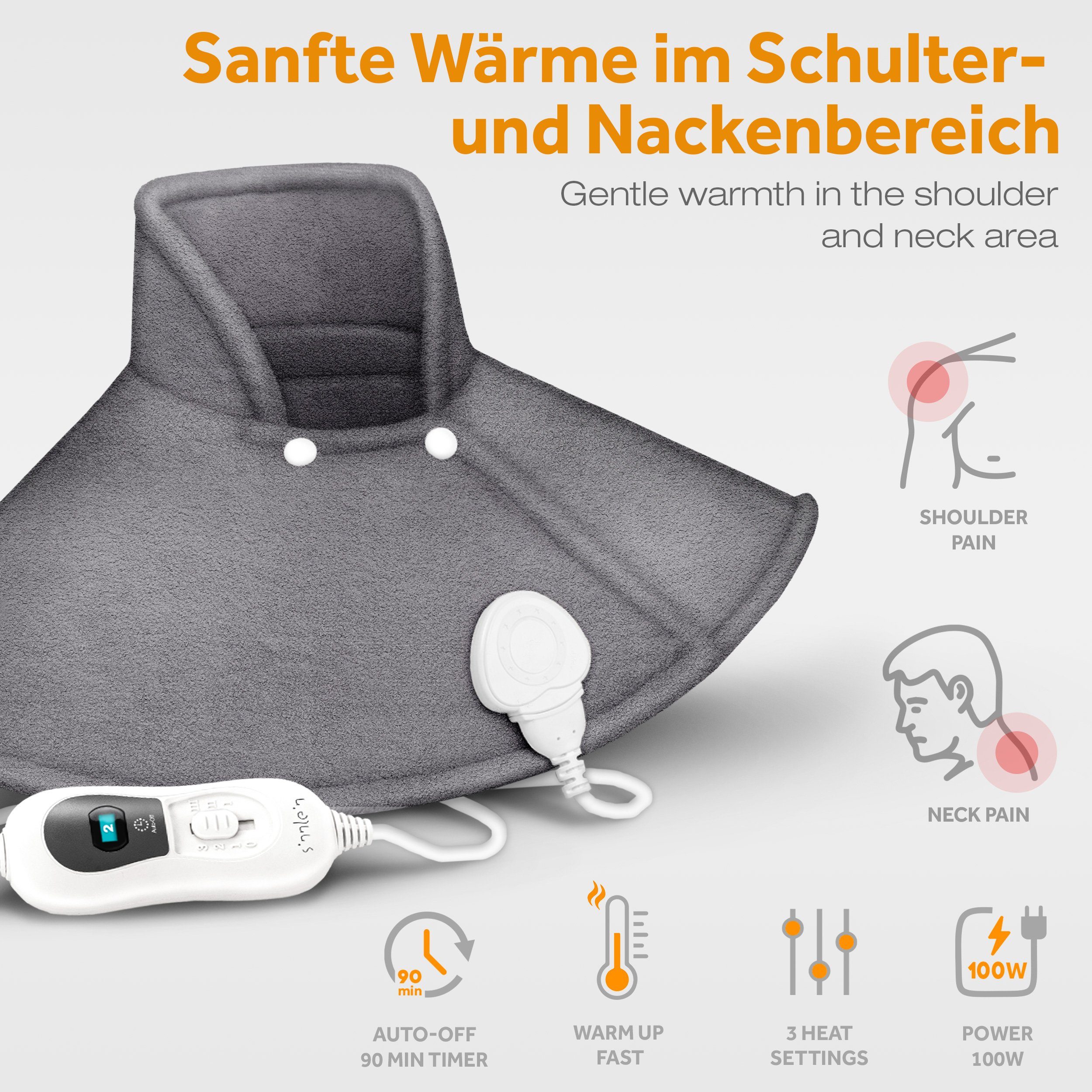 sinnlein Heizkissen sinnlein Heizkissen elektrisch Wärmekissen Nacken, Schulter, Nacken und Rücken, 3 Temperaturstufen & Abschaltautomatik