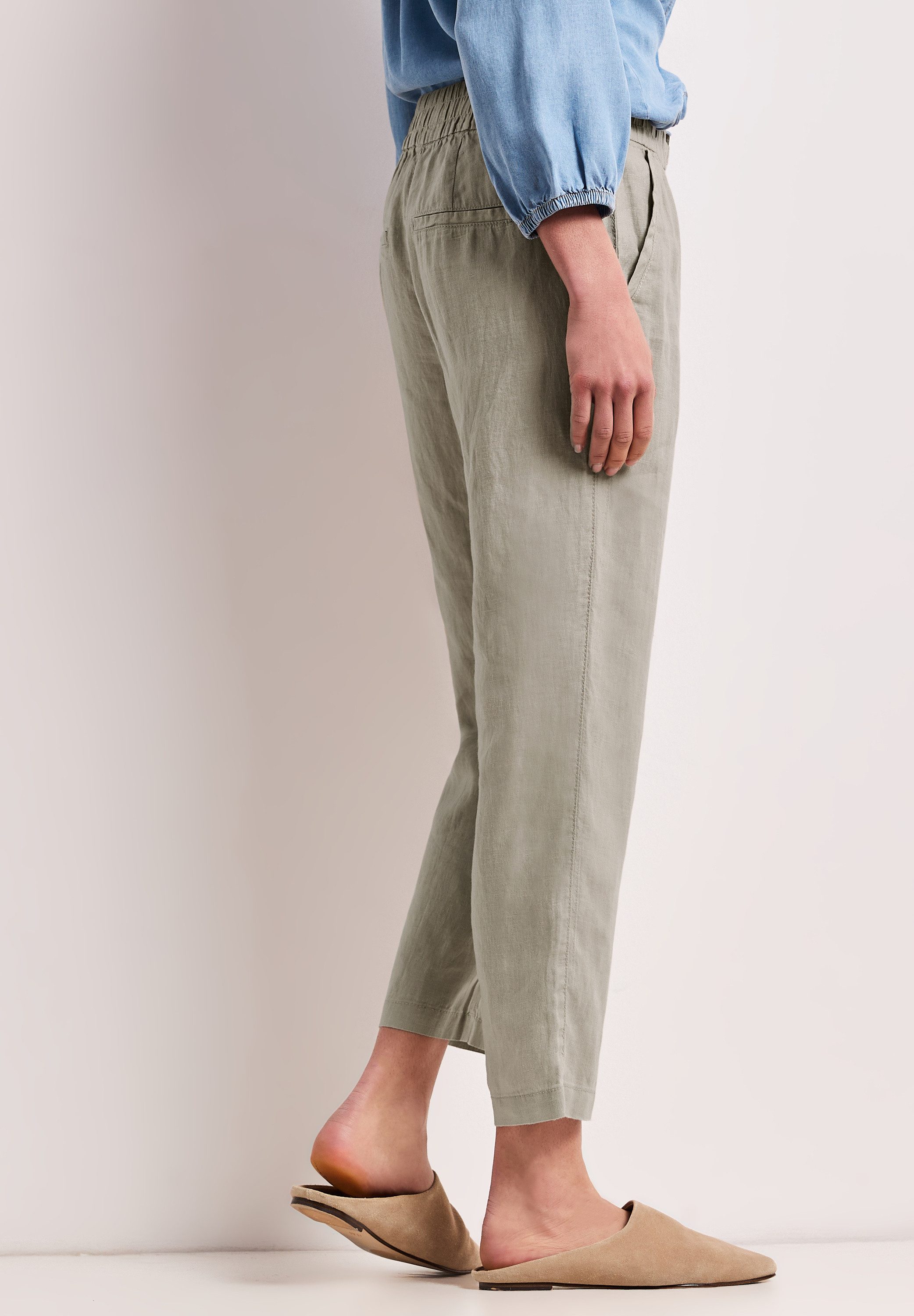 STREET ONE Leinenhose Style Bonny Slim Leg Hose aus Leinen mit Schnalle günstig online kaufen