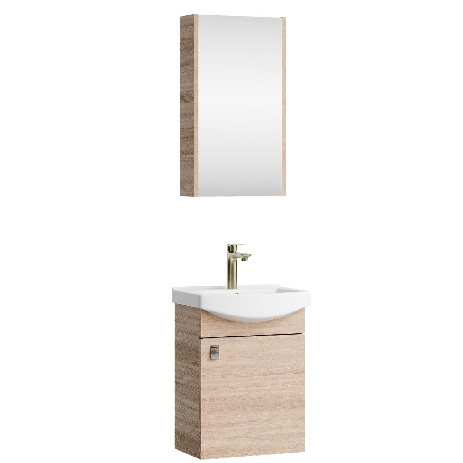 Planetmöbel Badmöbel-Set Planetmöbel Badmöbel-Set mit Spiegelschrank 45cm S günstig online kaufen