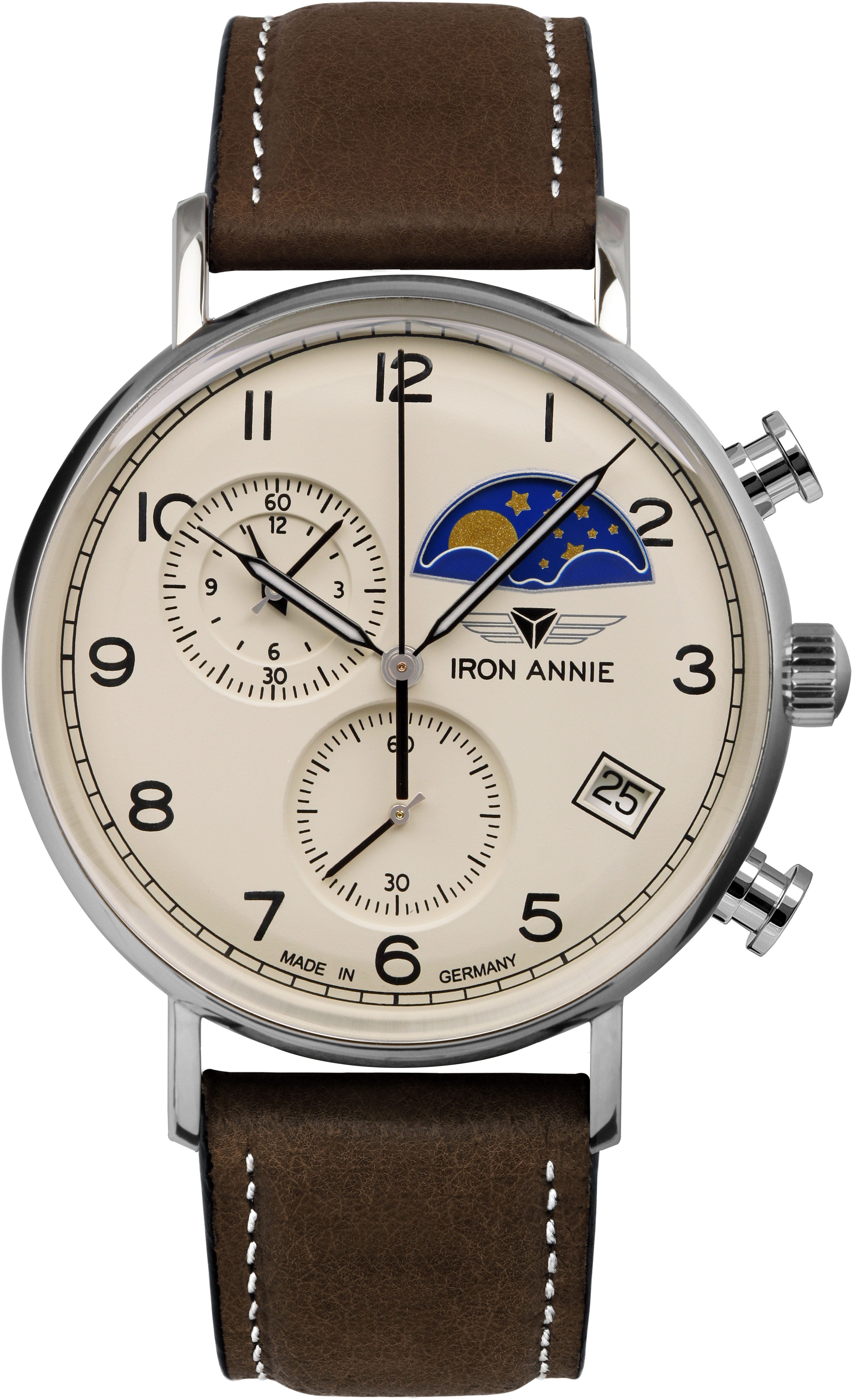 IRON ANNIE Chronograph Amazonas 5994-6, Quarzuhr, Armbanduhr, Herrenuhr, Made in Germany, analog, Tag