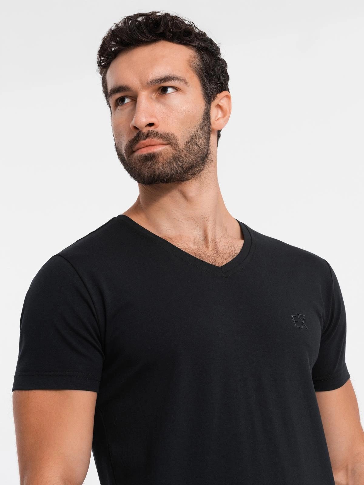 OMBRE T-Shirt T-Shirt mit V-Ausschnitt SLIM FIT