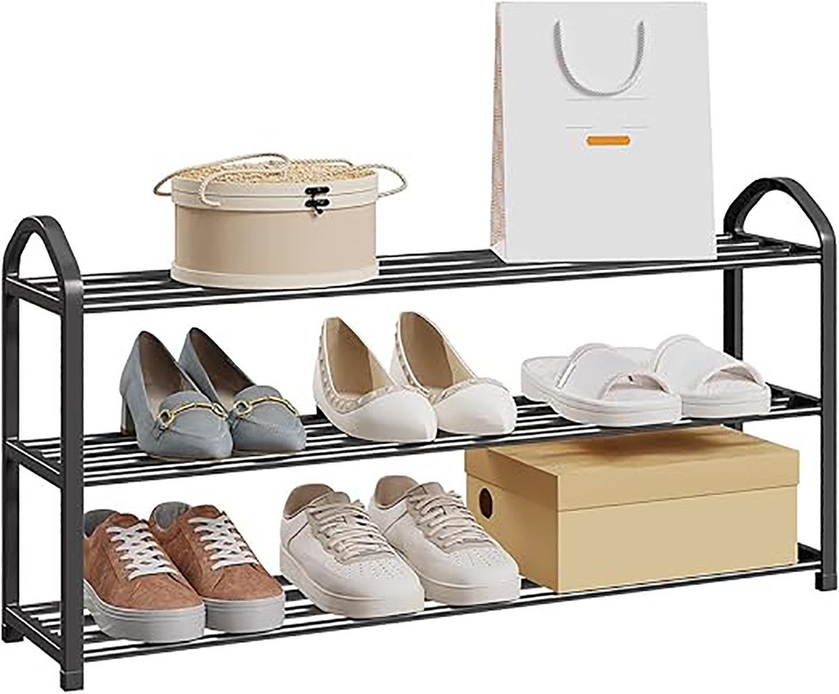 EUGAD Schuhregal, 1-tlg., 3-Ebenen–Metallrohrgestell, für Flur, Wohnzimmer, günstig online kaufen