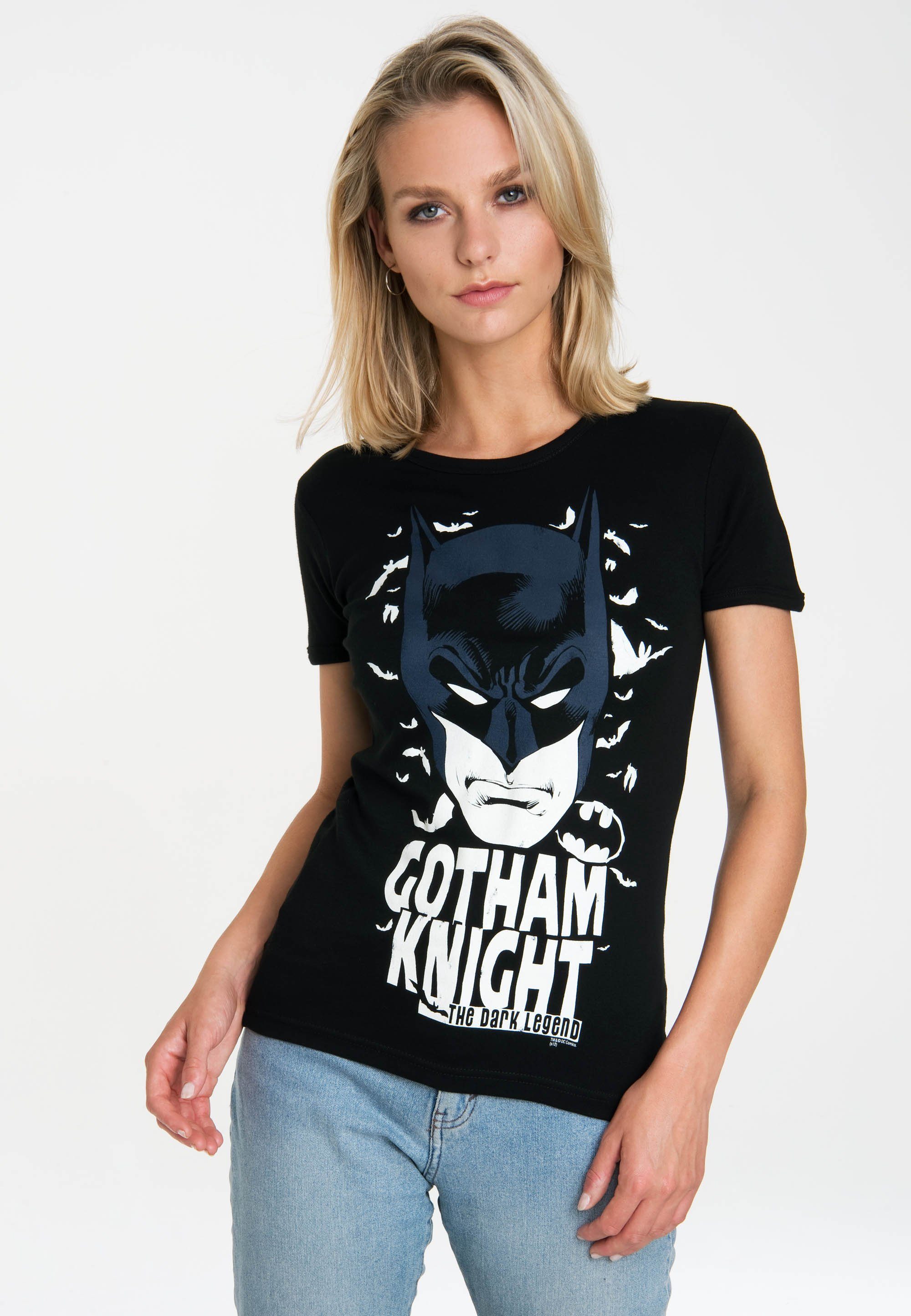 Knight lizenziertem - LOGOSHIRT mit Batman T-Shirt Originaldesign Gotham