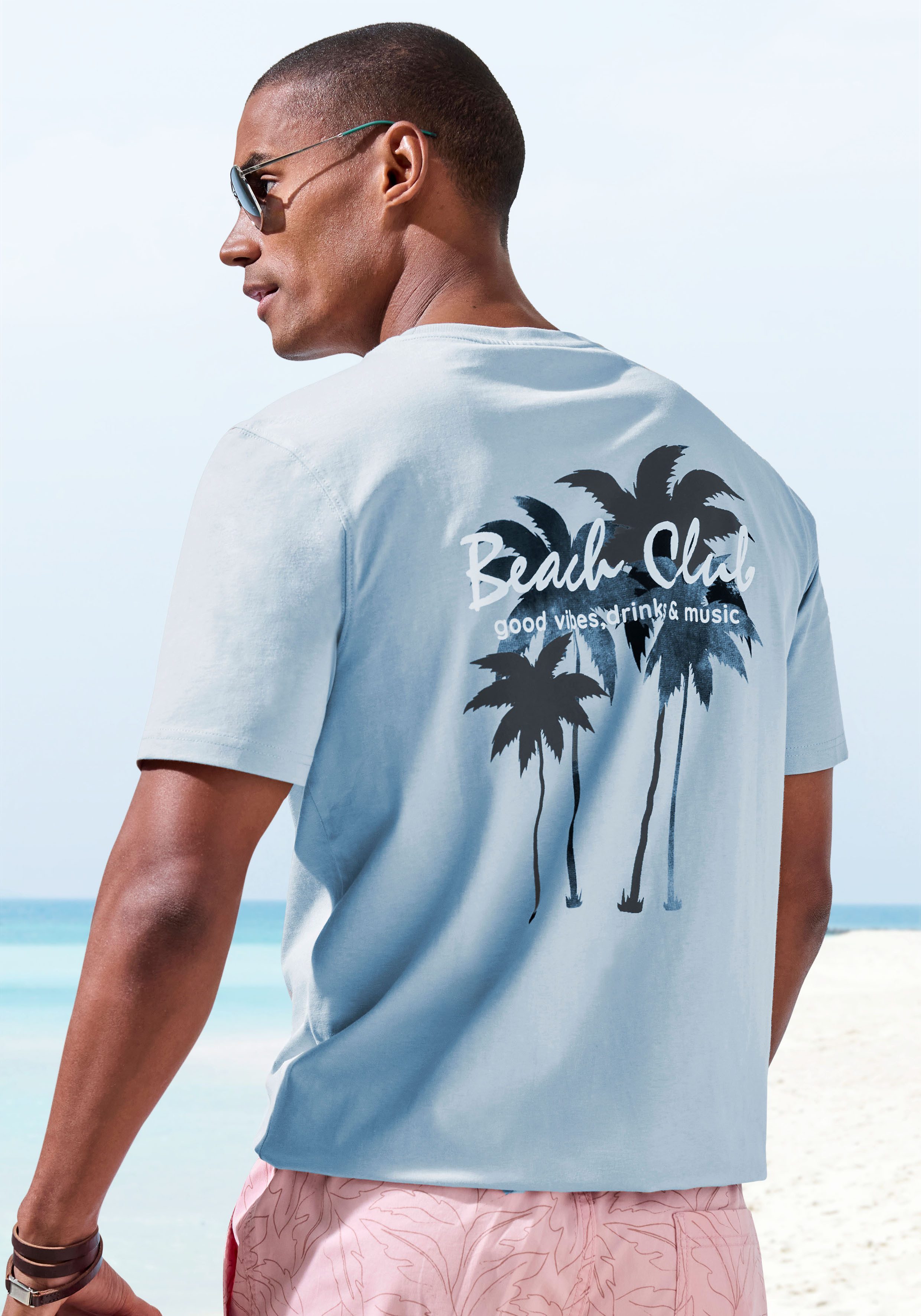 Beachtime T-Shirt mit großem Rückenprint Regular-Fit, günstig online kaufen