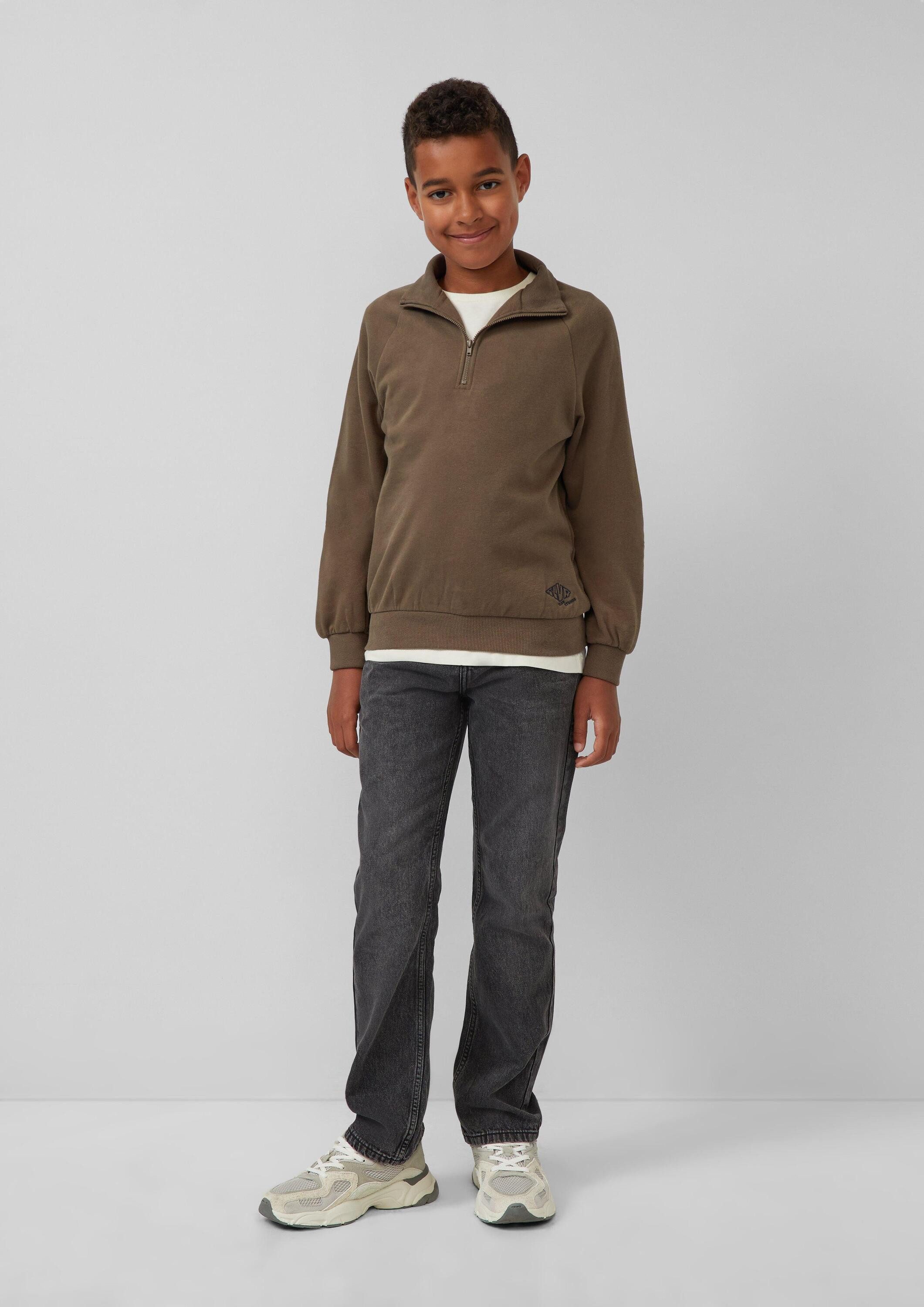 s.Oliver Sweatshirt Sweatshirt Sweatshirt mit Troyer-Kragen