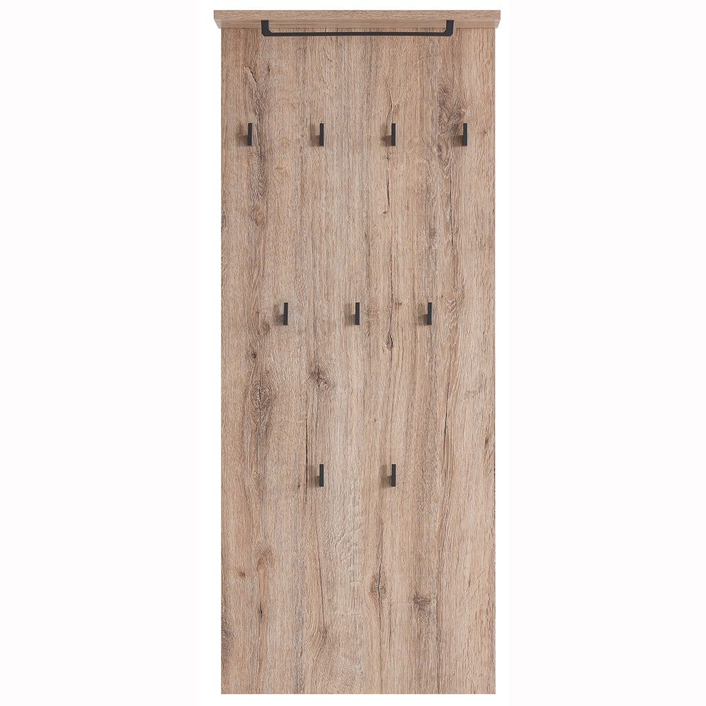 Lomadox Шафиpaneel CORATO-80, Flur Wandgarderobe Шафиmöbel Kleiderhaken Eiche 50x120,6x20,9 cm