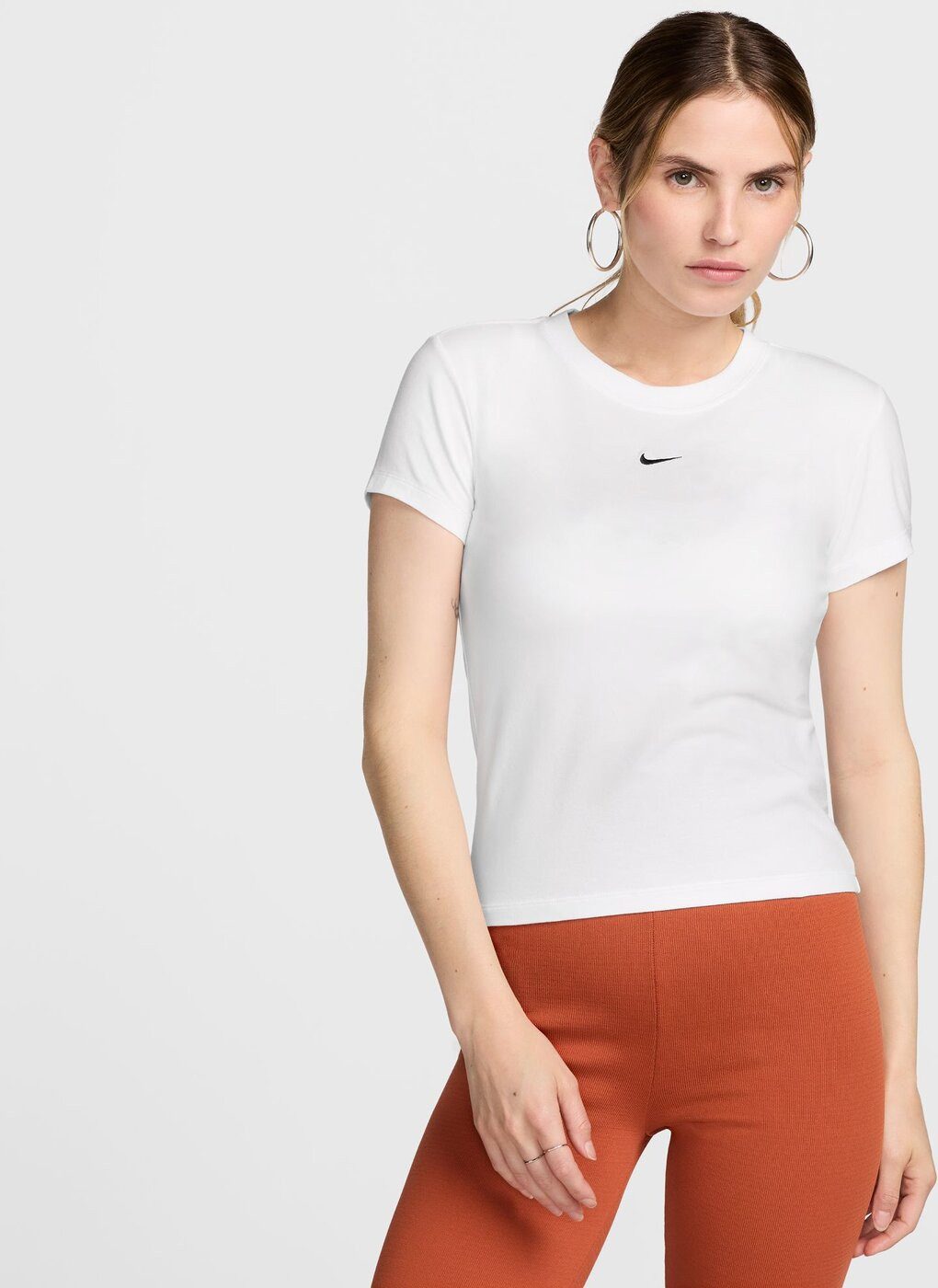 Nike Kurzarmshirt W NSW NK CHLL KNT MD CRP WHITE/BLACK