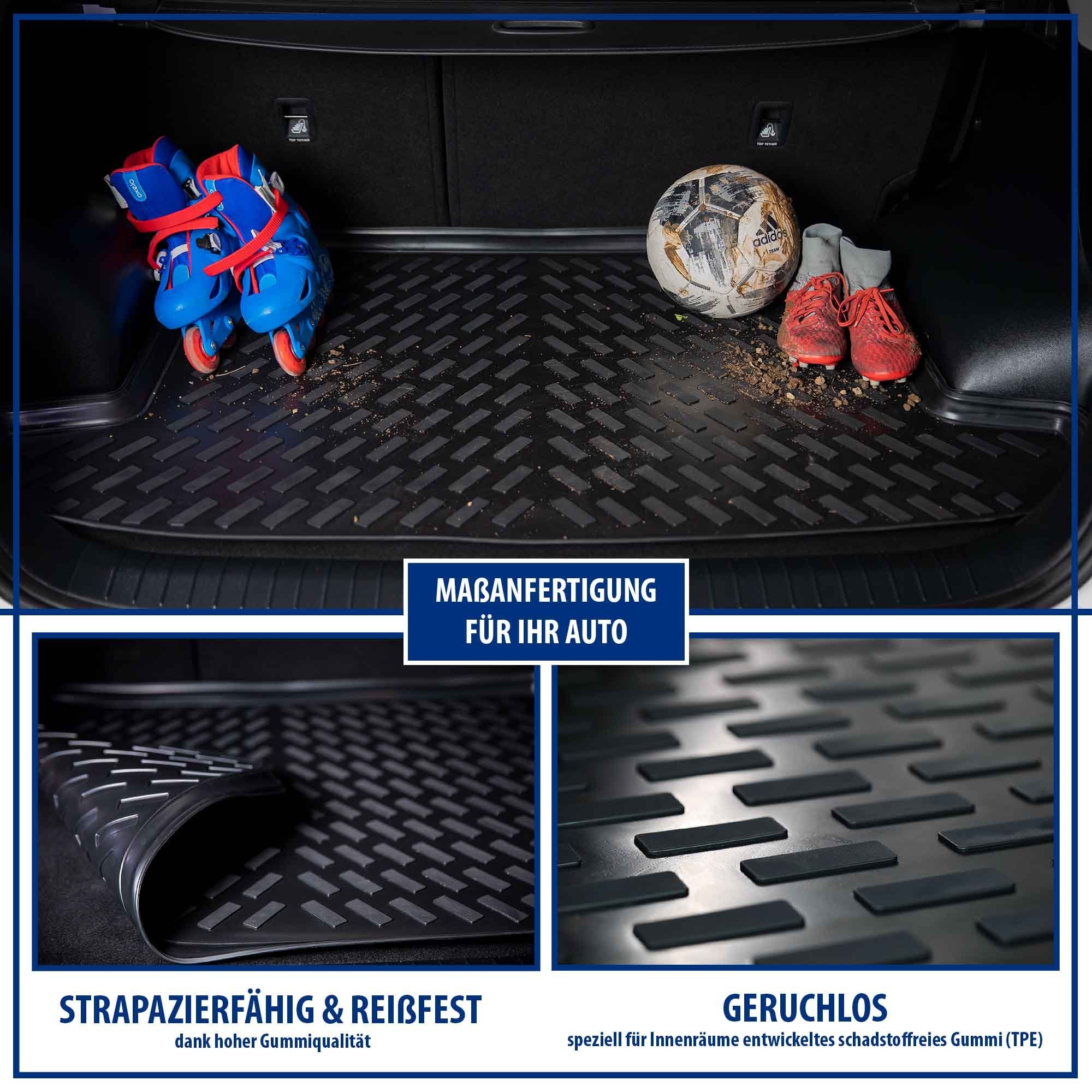 ELMASLINE Passform-Fußmatten 3D (Standard & - St), Gummimatten Extra für für Zubehör Rand ID.4, VW Kofferraumwanne Ladeboden) ID.4 (5 VW hoher