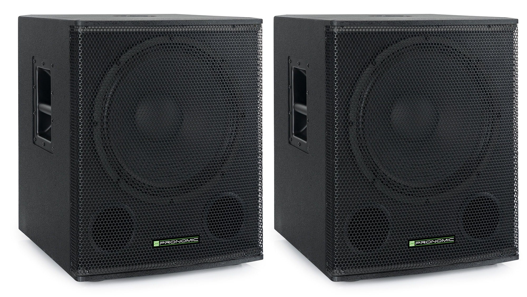 Pronomic Paar SA-18 SUB Aktiv Subwoofer - 2x 18" Speaker mit Bassreflex Subwoofer (350 W, max. SPL: 128 dB - 35mm-Flansch)