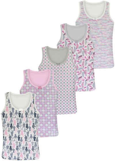 LOREZA Unterhemd 5 Kinder Mädchen Unterhemden Unterwäsche Tank Baumwolle 92-170 (Set, 5-St)