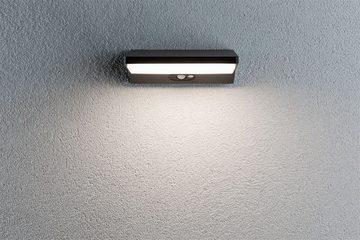 Paulmann LED Außen-Wandleuchte Ronea IP44180x150mm 3000K 7,4W 400lm 230V Dunkelgrau Aluminium, LED fest integriert, Warmweiß, Bewegungsmelder