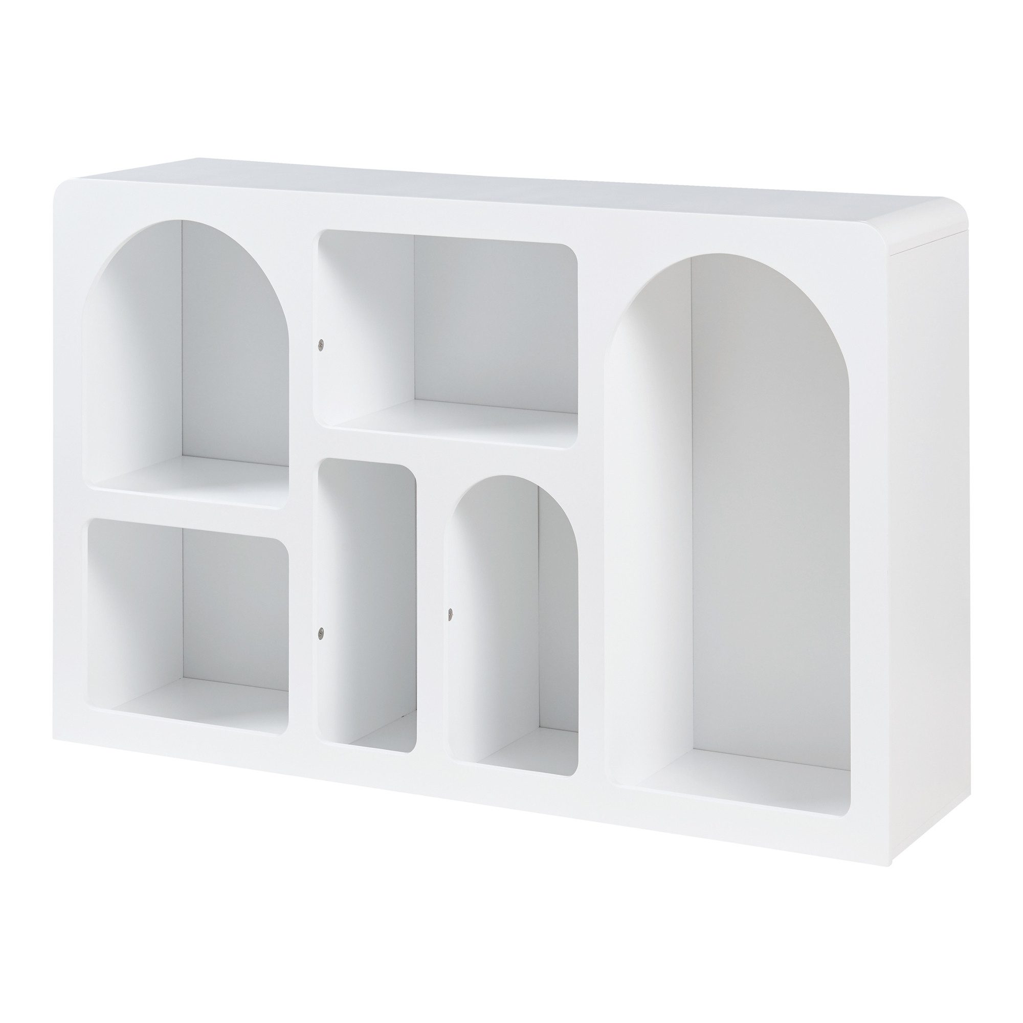 en.casa Sideboard, »Vågå« mit offenen Fächern 110x30x70 cm Weiß günstig online kaufen