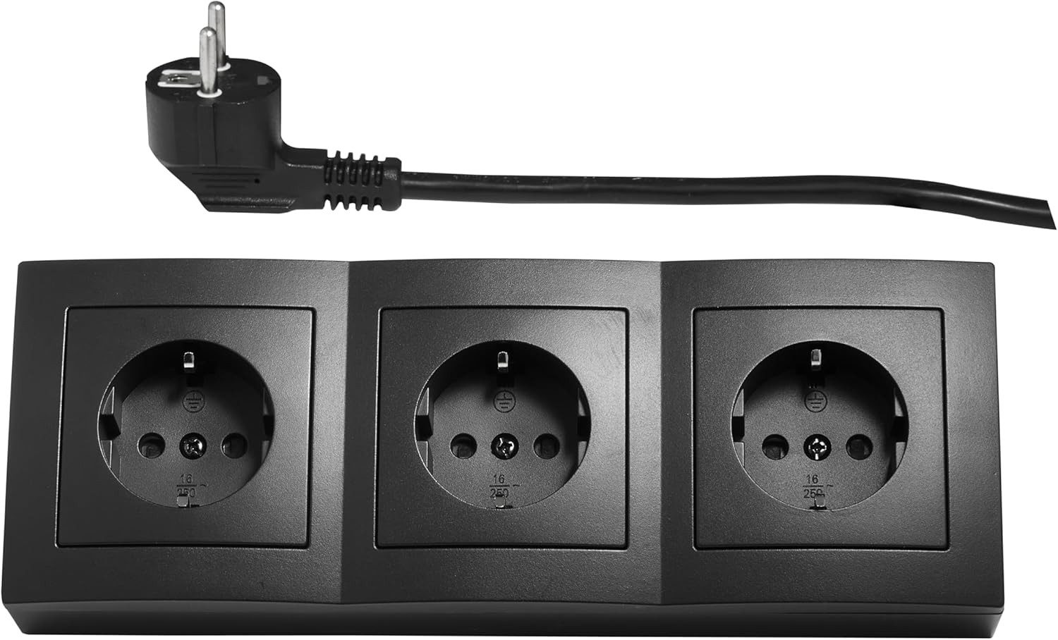 McPower Steckdosenblock Flair Ecksteckdose 3-Fach Steckdose mit Kabel Mehrfachsteckdose (Kabellänge 200 m)