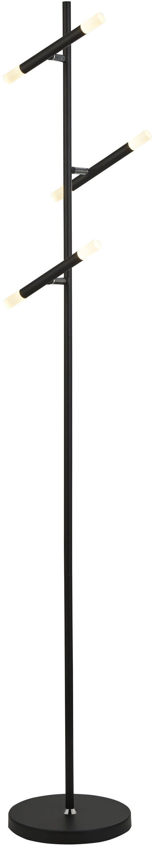 Searchlight LED Stehlampe Wands 3Lt LED-Stehlampe - Schwarzes Metall & Acryl, LED fest integriert