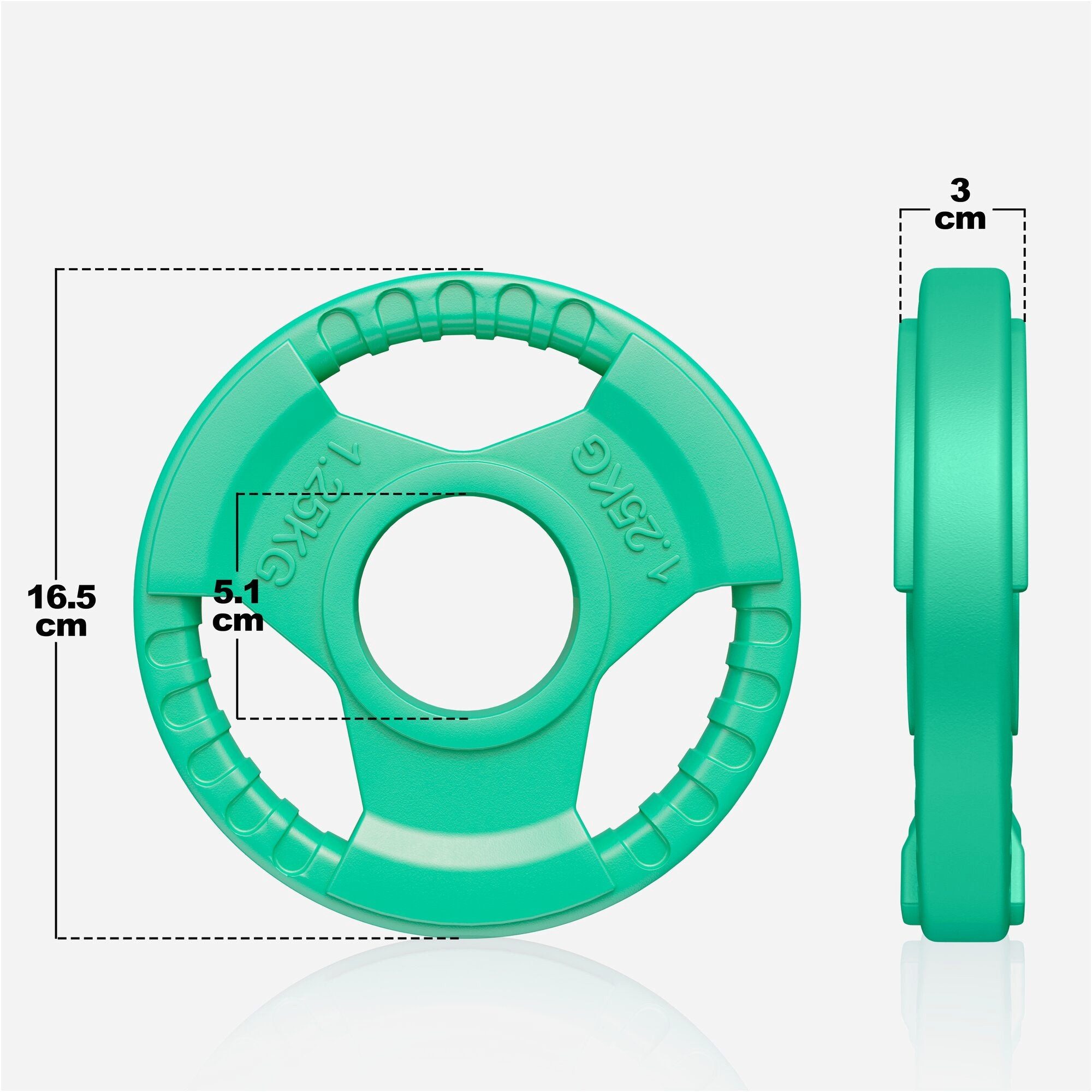 GORILLA SPORTS Hantelscheibe Hantelscheibe 50/51mm Olympia Gummi Gripper 1,25-25 KG, 1.25 kg, (1-tlg)