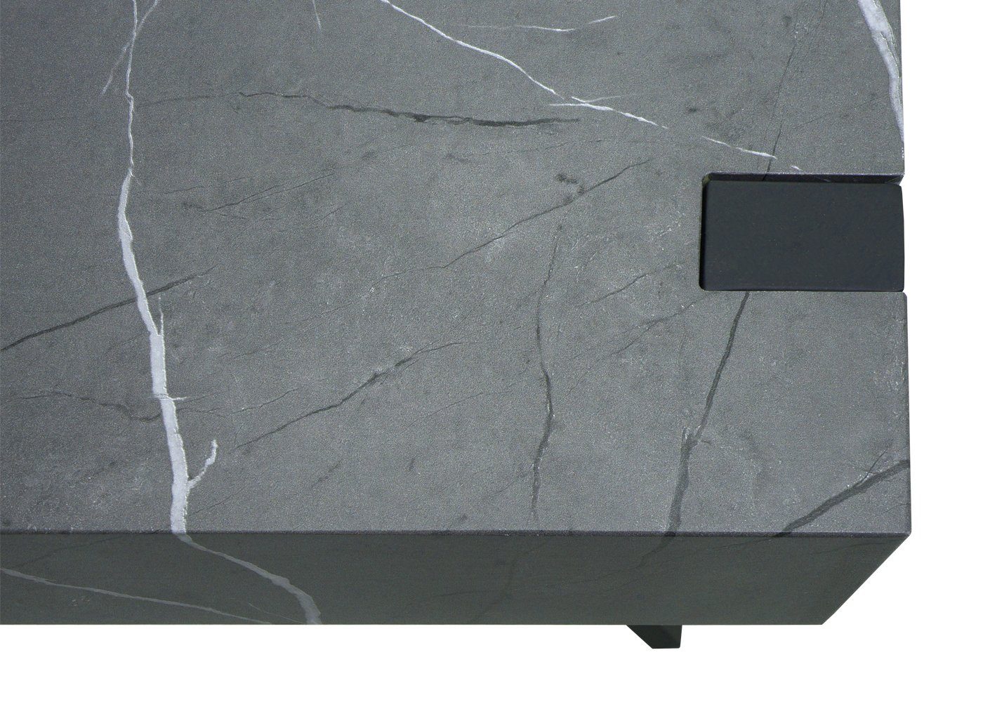 Beistelltisch Fußbodenschoner MCW grau Inklusive MCW-L54, verstellbare Marmor-Optik