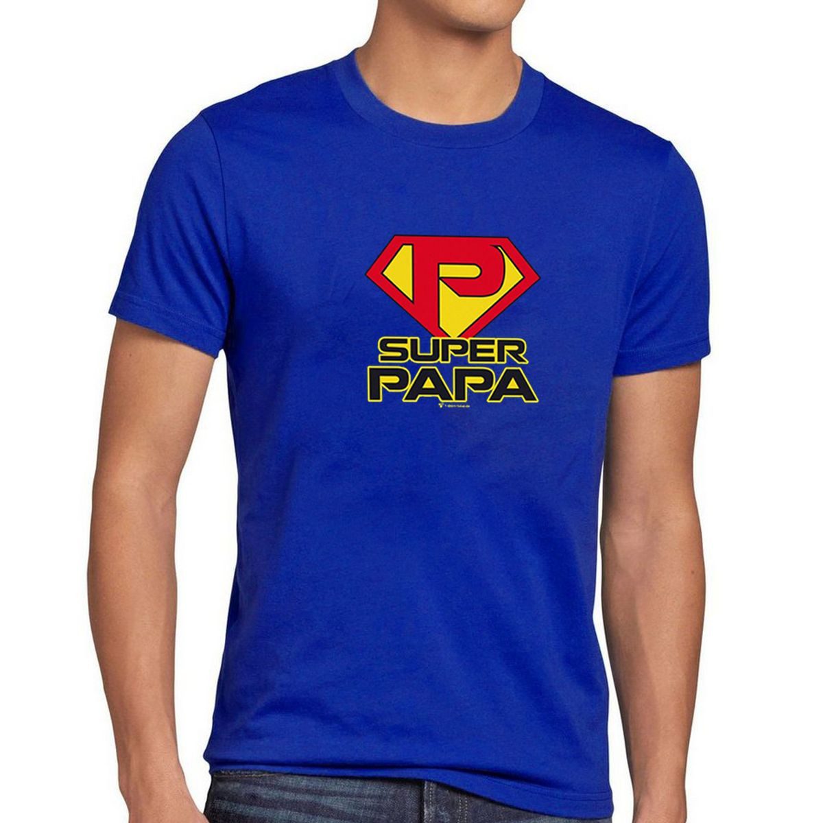 T-Shirt Total T-Shirt Super Papa T-Shirt für Damen in der Farbe Blau