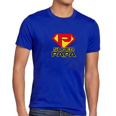 T-Shirt Total T-Shirt Super Papa T-Shirt für Damen in der Farbe Blau