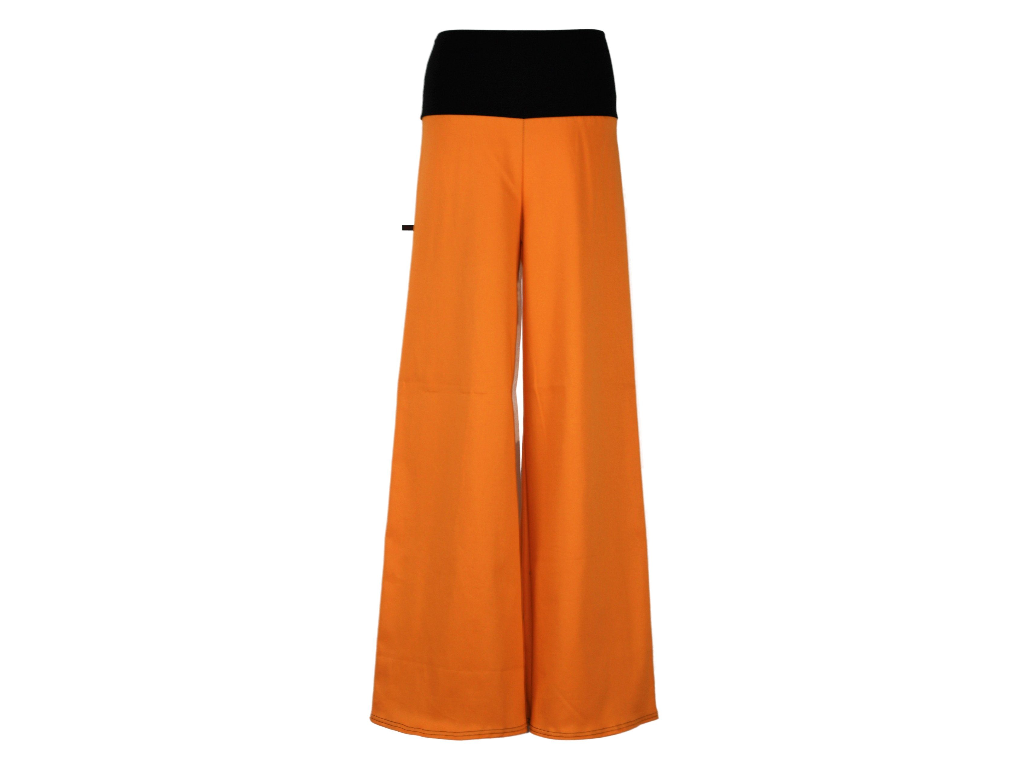 Orange Bein weites Stil design dunkle Stretch-Jeans Marlene