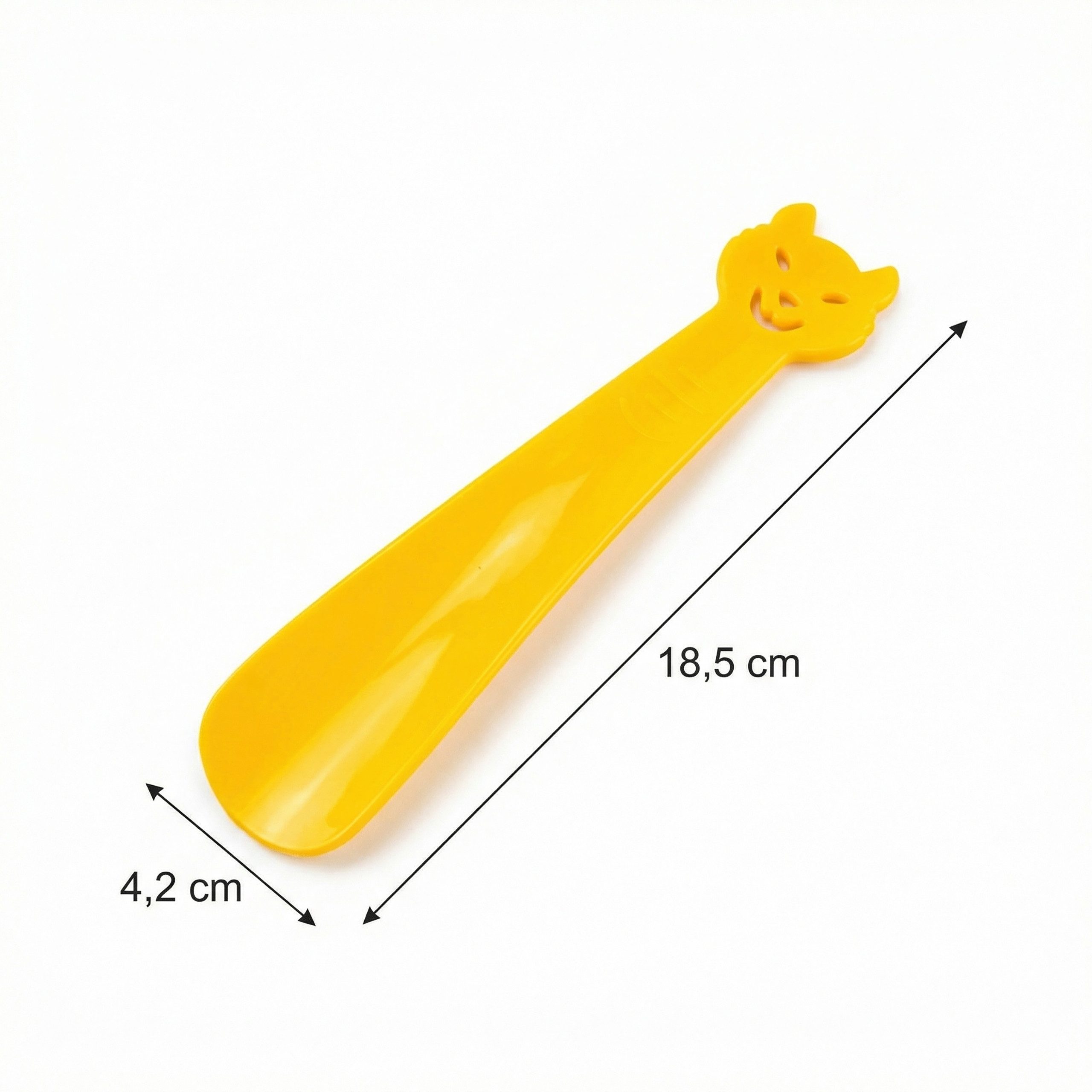 Lantelme Schuhlöffel 4 Stück Set Kinderschuhlöffel mit Motiv Kinder Schuhanzieher Bunt (4 Stück Schuhlöffel im Set aus Kunststoff), Farben Blau, Gelb, Grün und  – Bild 3 von 5